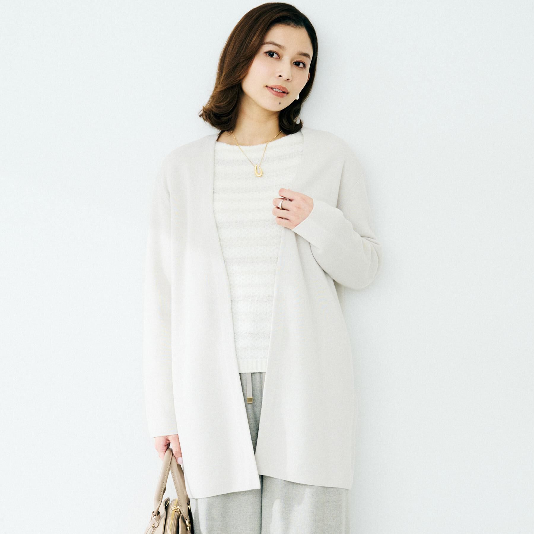 UNTITLED「【洗える/ボタンなし】ミラノリブカーディガン」|カーディガン|