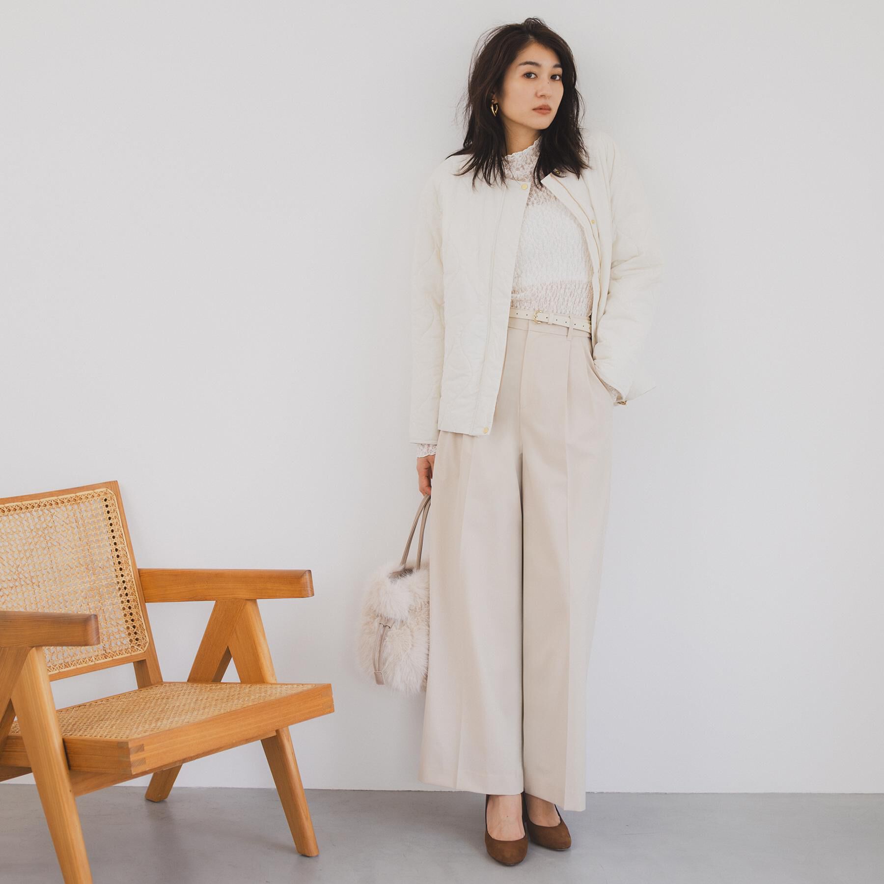 UNTITLED「【軽量／洗える／ファスナー付き】中綿 キルトコート」|ダウン|