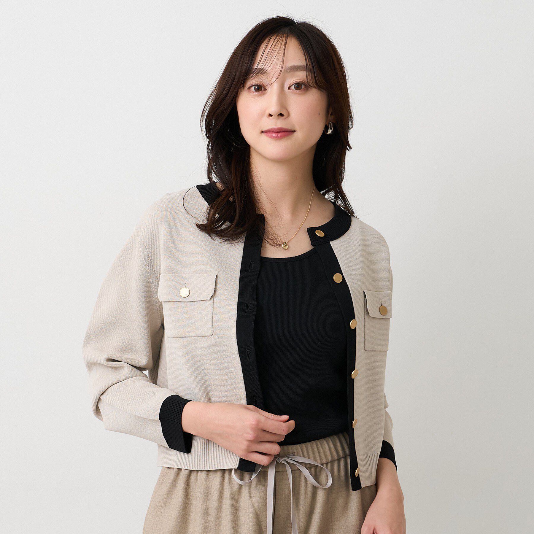 UNTITLED「【洗える/ジャケット風】ミラノリブカーディガン」|カーディガン|