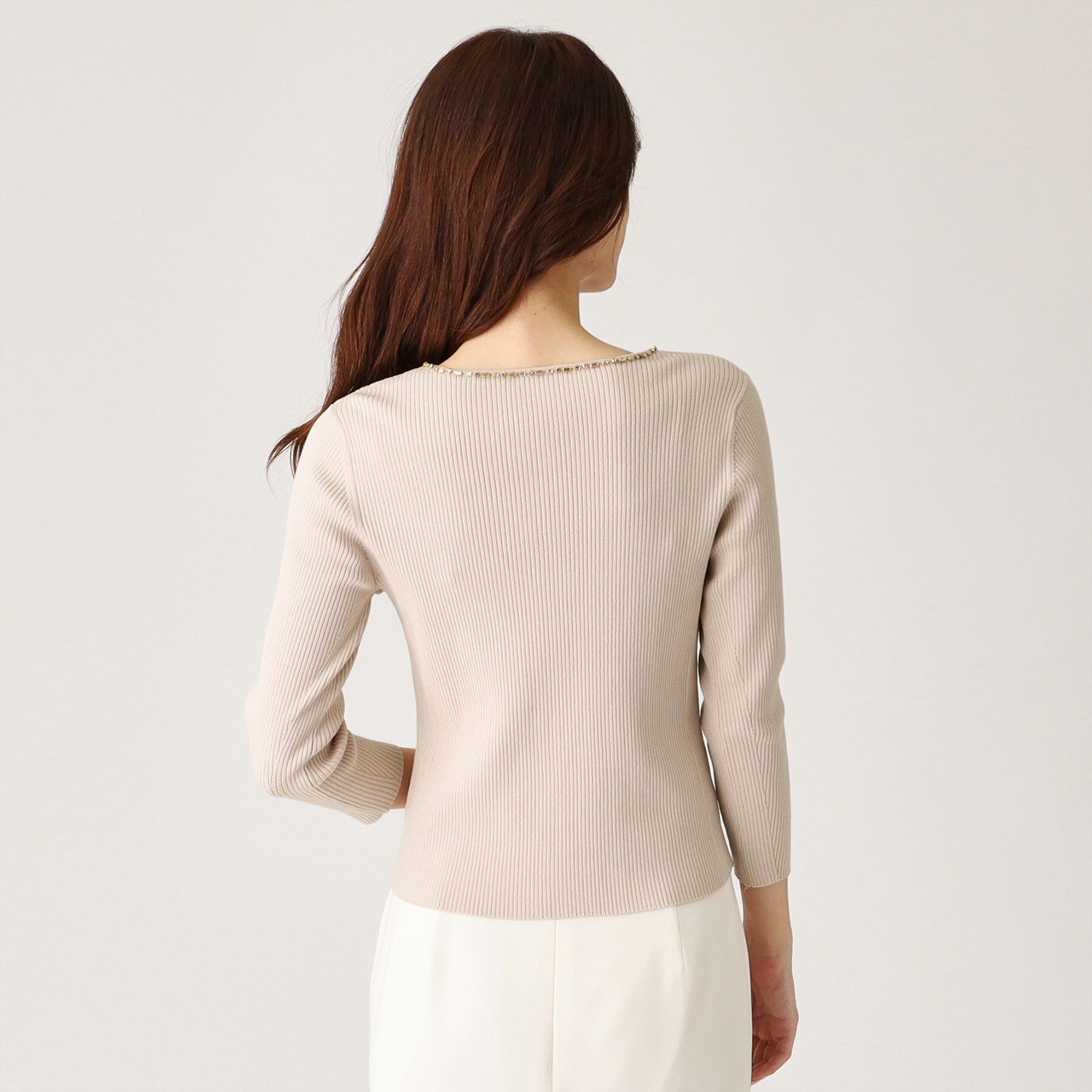 COUP DE CHANCE「【洗える】ビジューリブニットトップス」|ニット・セーター|