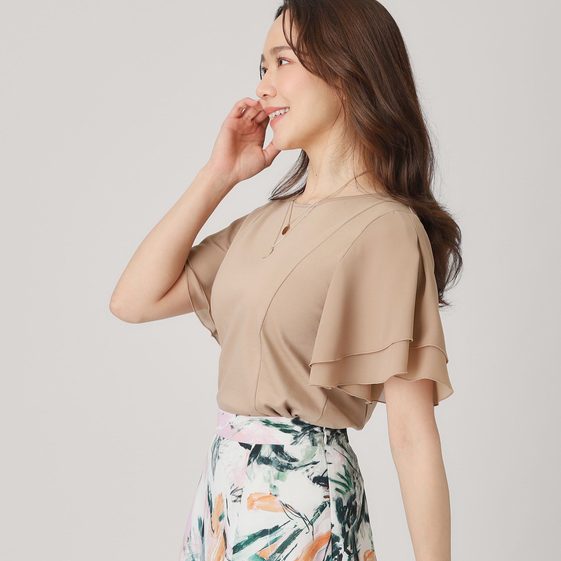 COUP DE CHANCE「【洗える／日本製】異素材組合せのジャージートップス」|Tシャツ・カットソー|