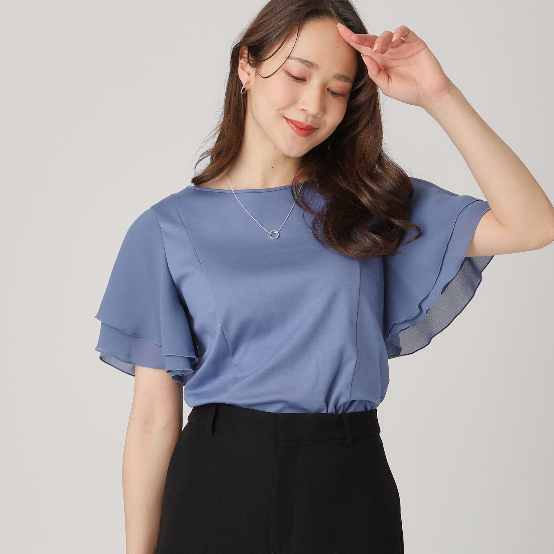 COUP DE CHANCE「【洗える／日本製】異素材組合せのジャージートップス」|Tシャツ・カットソー|