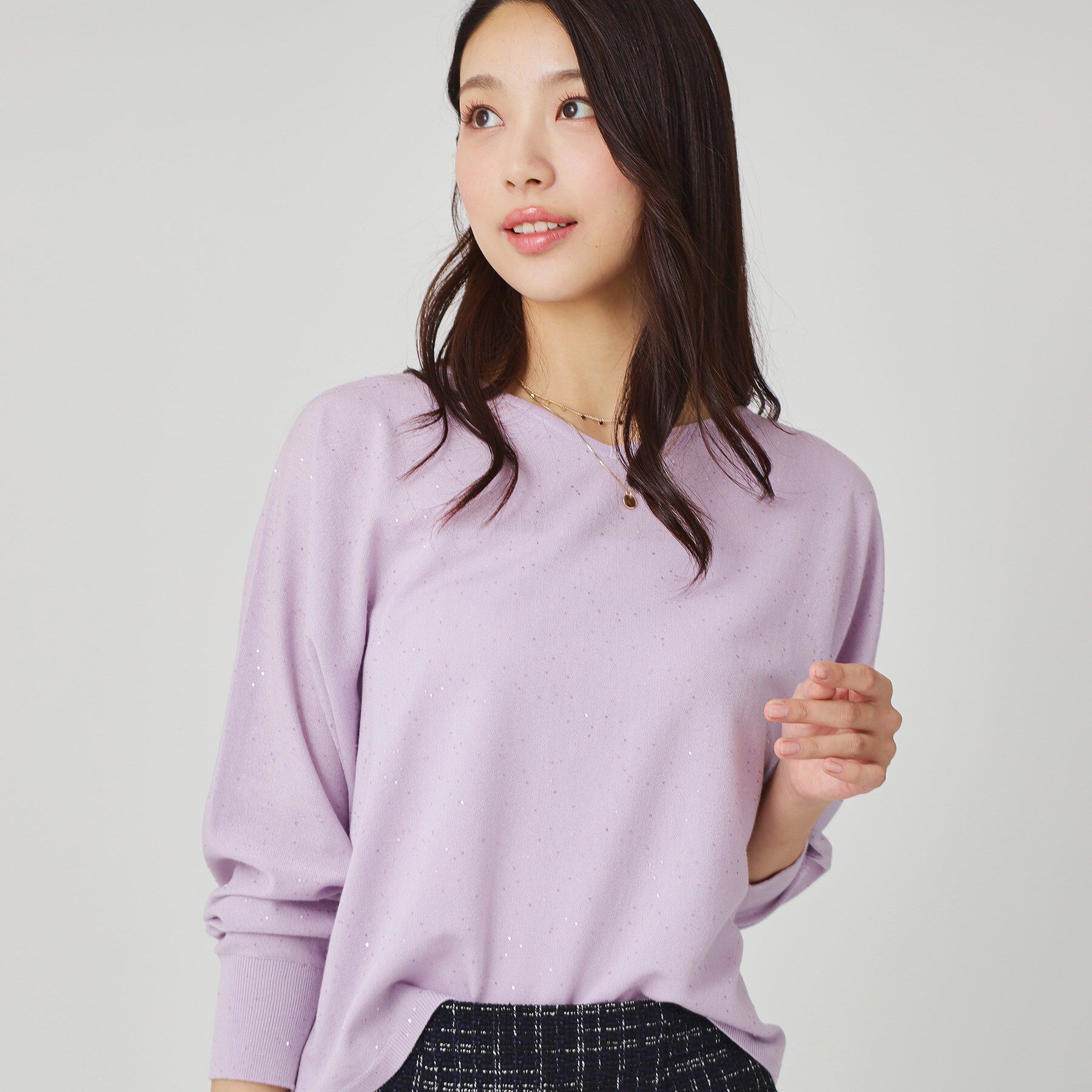 COUP DE CHANCE「【手洗い可】スパンコール入りニットトップス」|ニット・セーター|