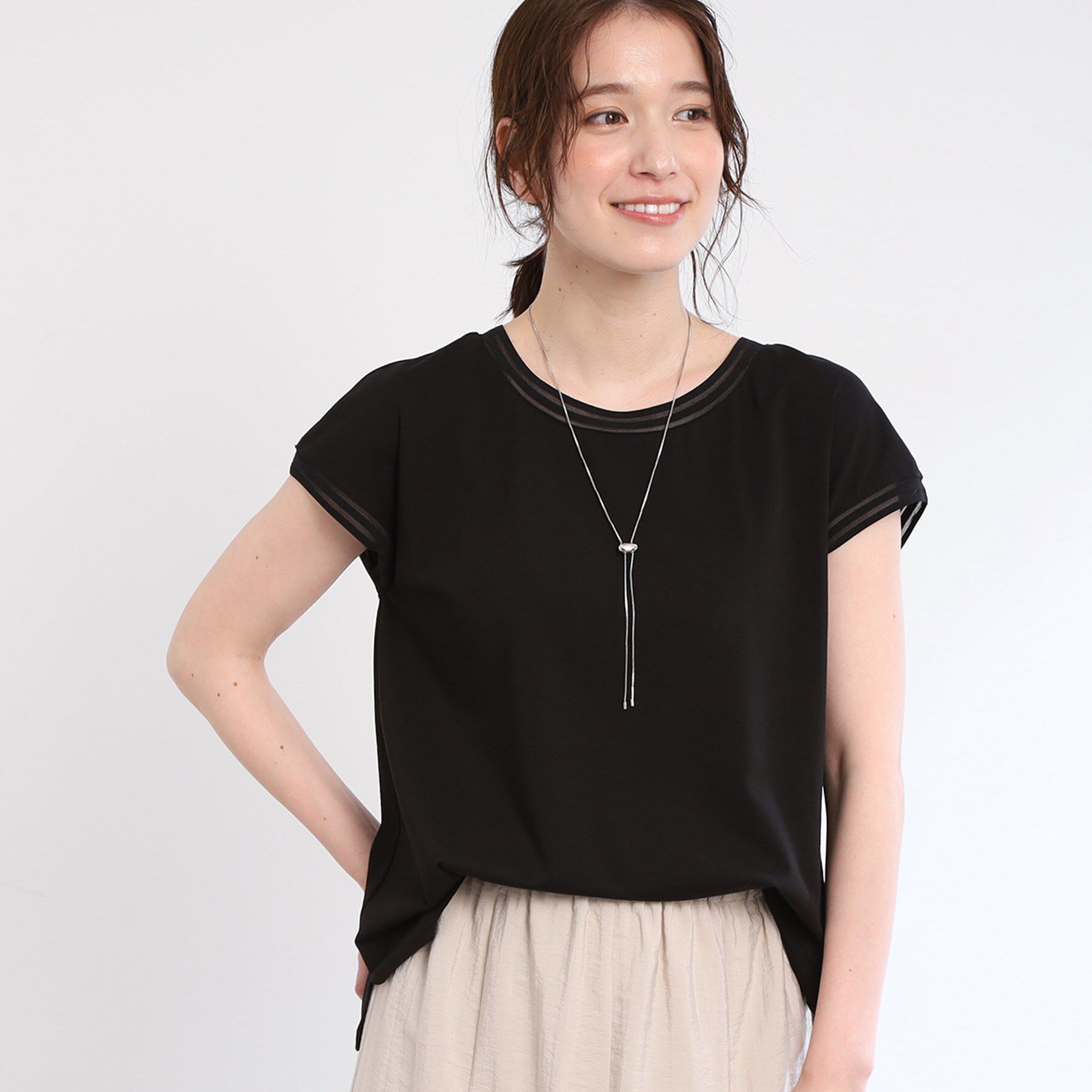 Reflect「【手洗い可】プルオーバージャージ」|Tシャツ・カットソー|ブラック(019)