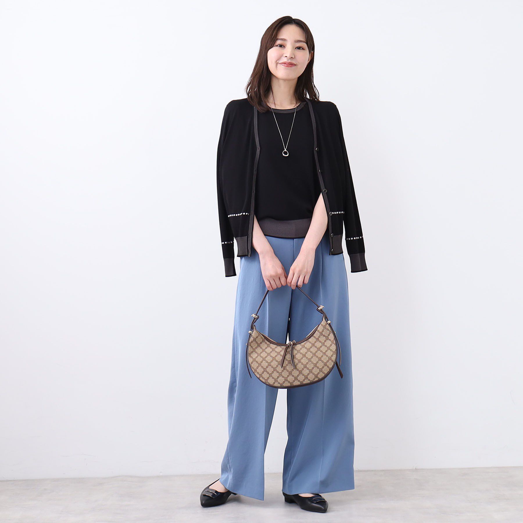 Reflect「【WEB先行カラーあり／手洗い可／アンサンブル可】バイカラーカーディガン」|カーディガン|