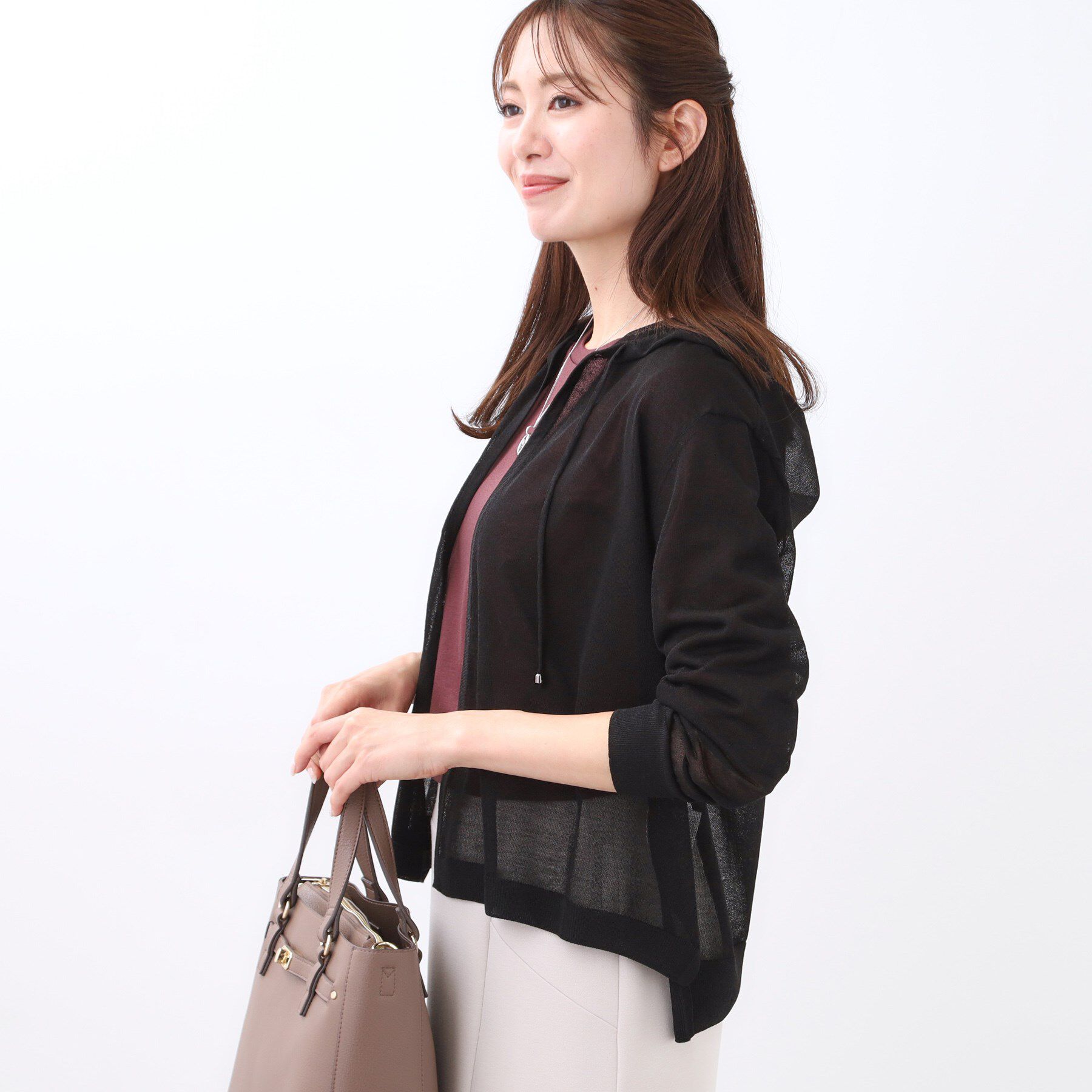 Reflect「【寒暖差対策に◎／手洗い可／旅行や通勤に】フード付きシアーカーディガン」|カーディガン|