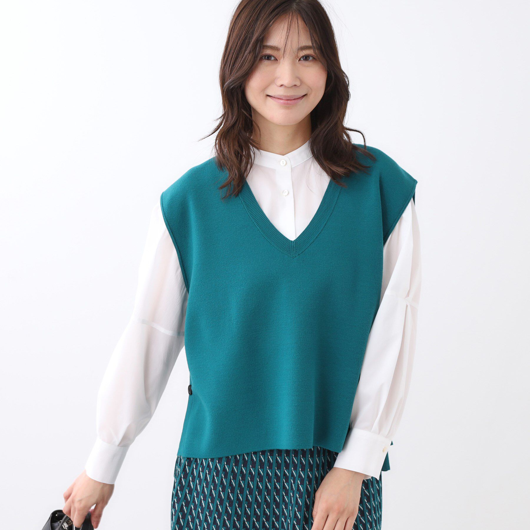 Reflect「【WEB先行カラーあり／セットアップ可】Vネックニットベスト」|ベスト・ジレ|