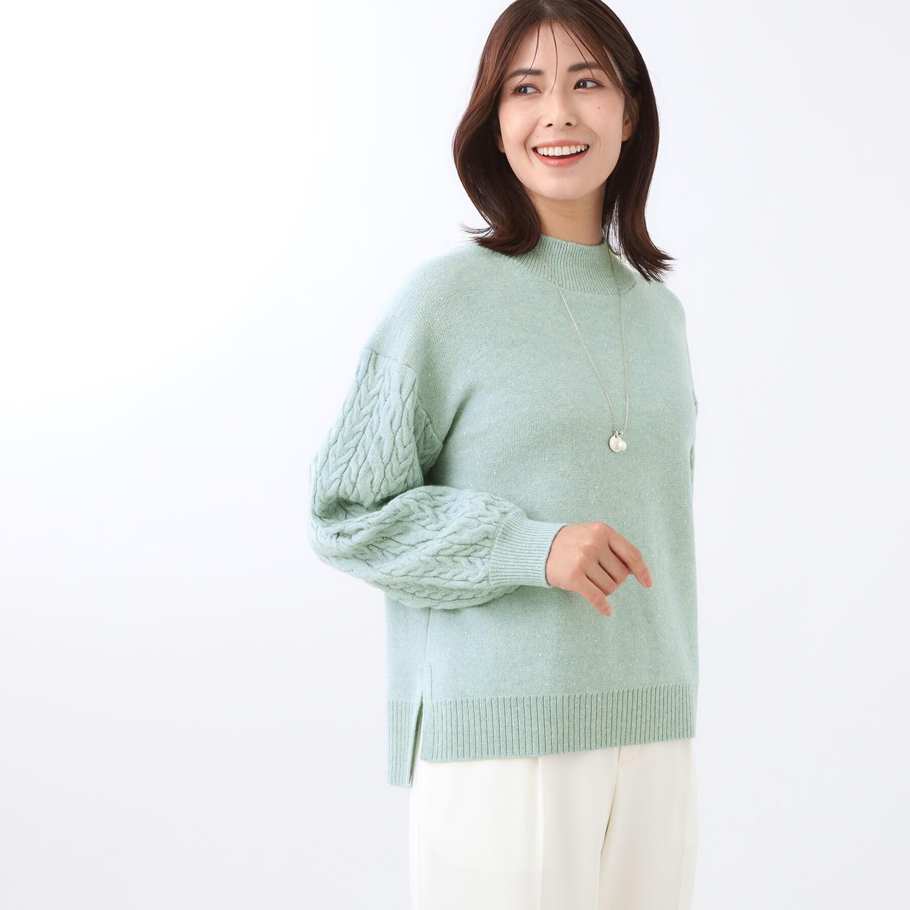 Reflect「【一枚で着映え◎／ゆったりシルエット】ラメ&times;スパンコールウール混ニット」|ニット・セーター|