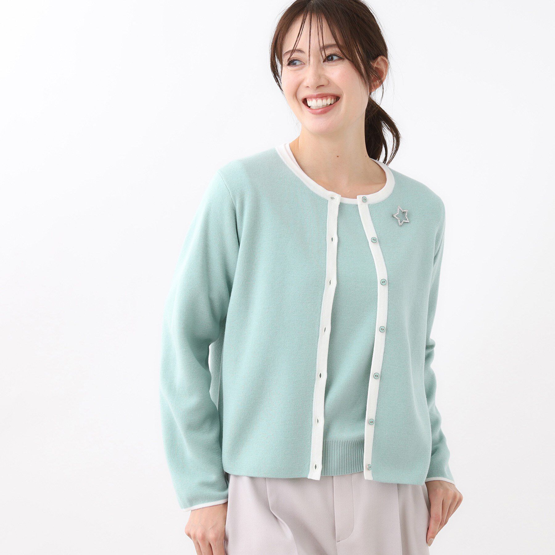 Reflect「【秋映え／単品使い◎／すっきり見え】ブローチ付きニットアンサンブル」|その他|