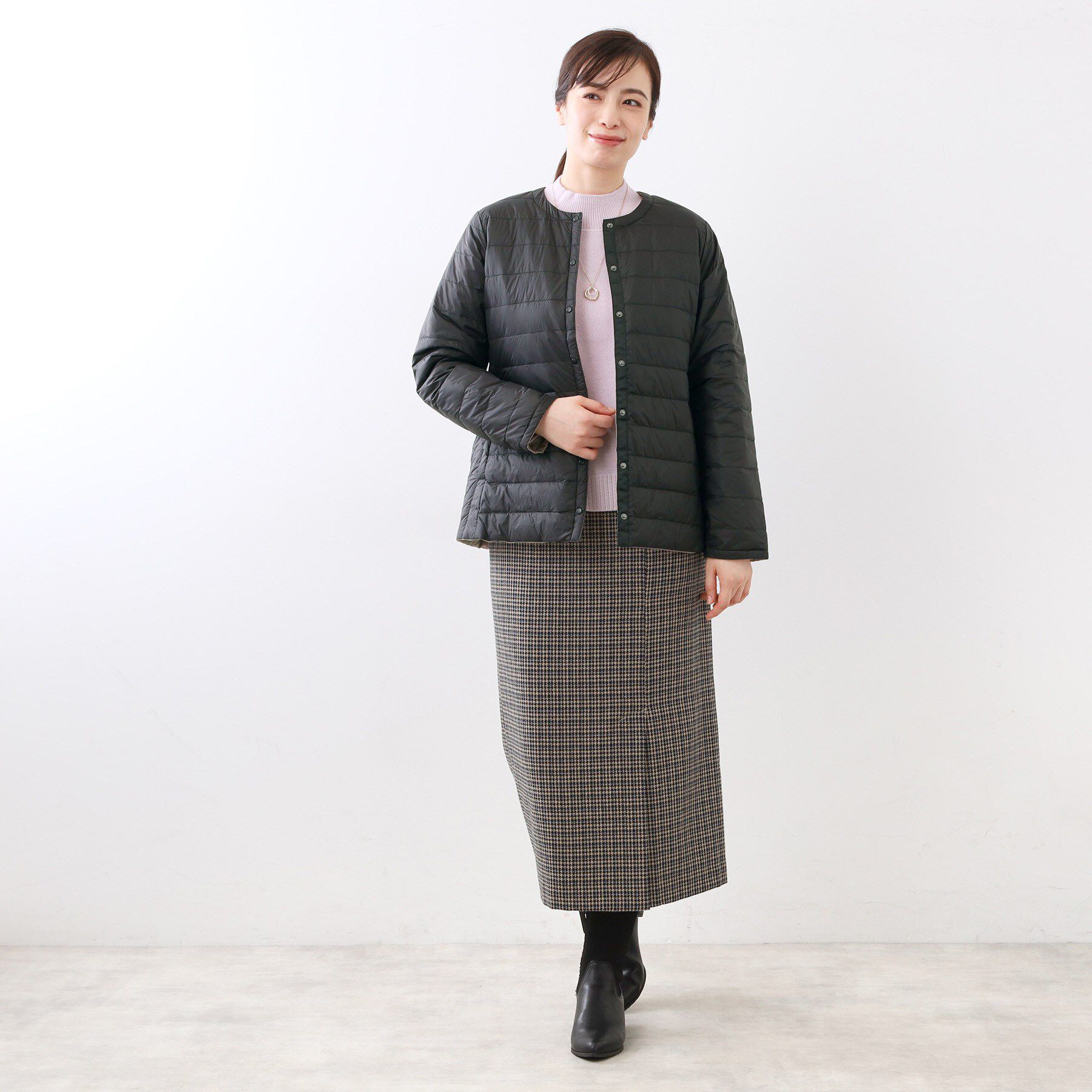 Reflect「【リバーシブルで着られる◎】ダイヤ柄キルトジャケット」|ダウン|