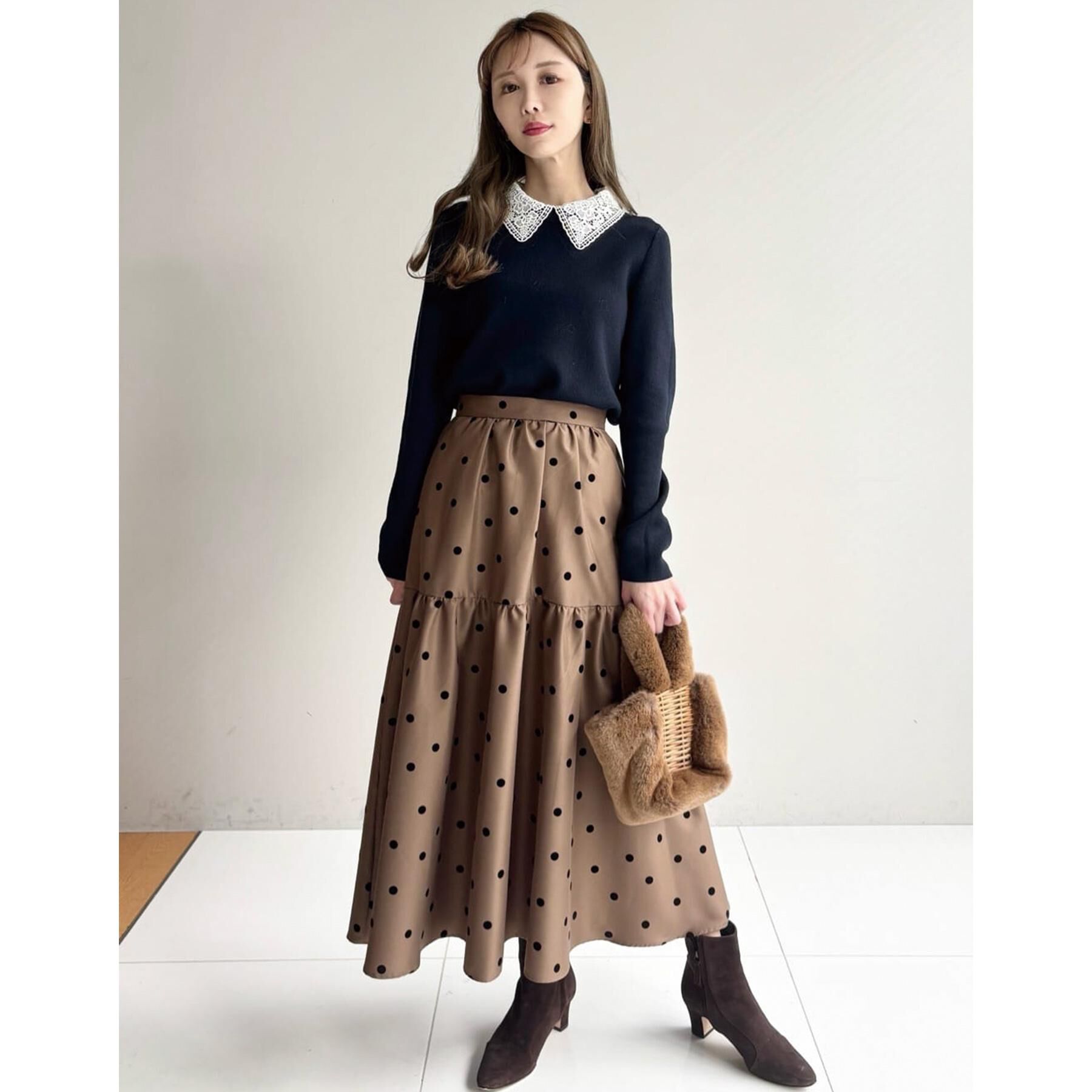 DRESSTERIOR「【CLASSY.12月号掲載】フロッキードットスカート」|スカート|