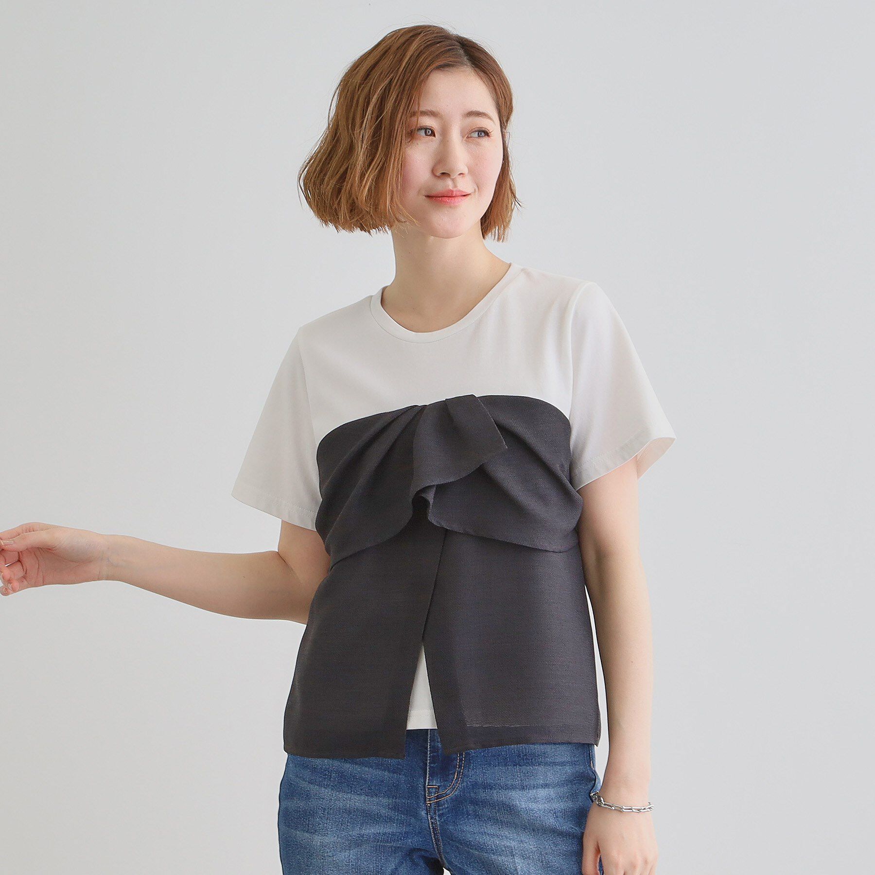 grove「【大人のリゾートスタイル/SETUP】麻調ビスチェドッキングT」|Tシャツ・カットソー|スミクロ(018)