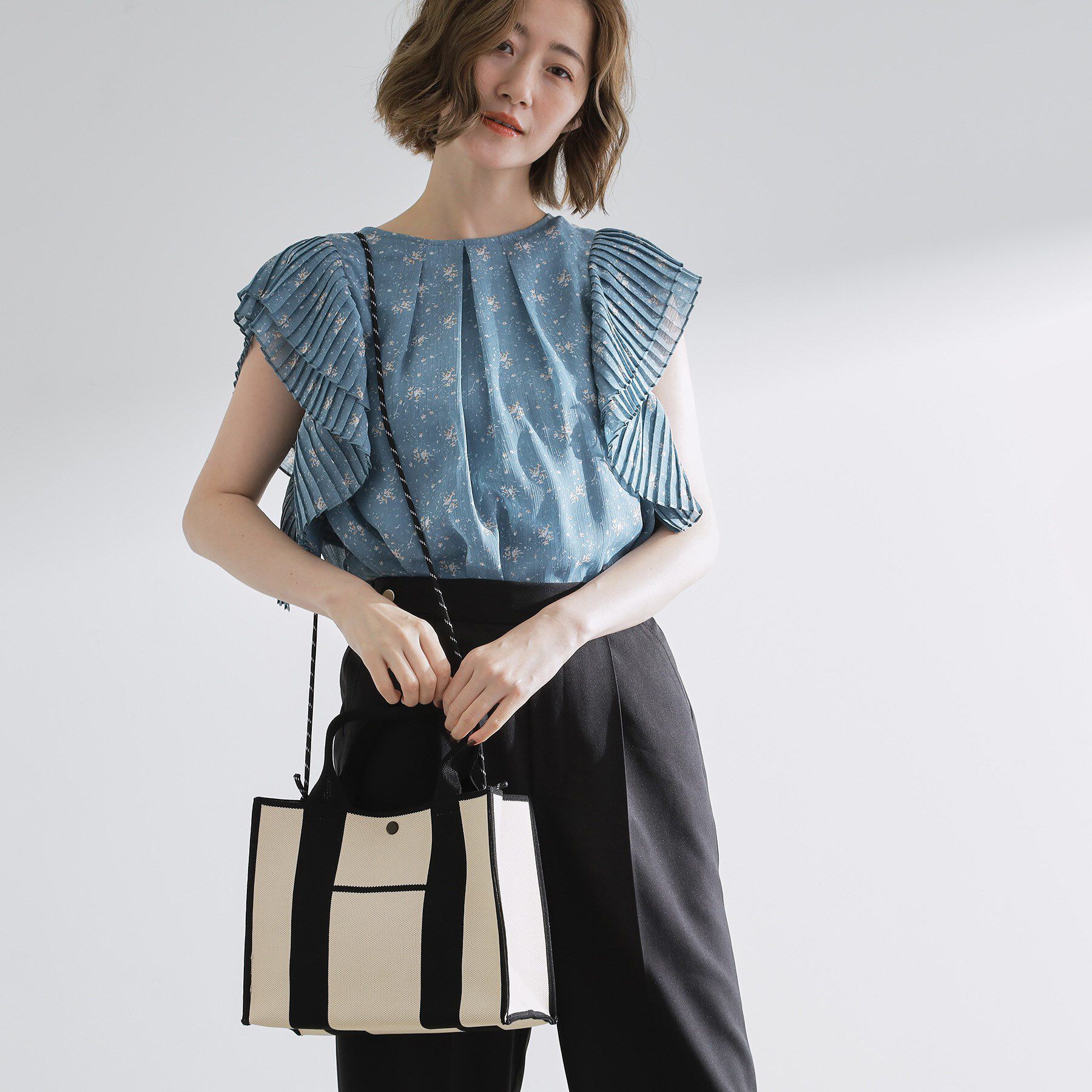 grove「ニットアソート2WAYトート」|トートバッグ|ブラック(019)