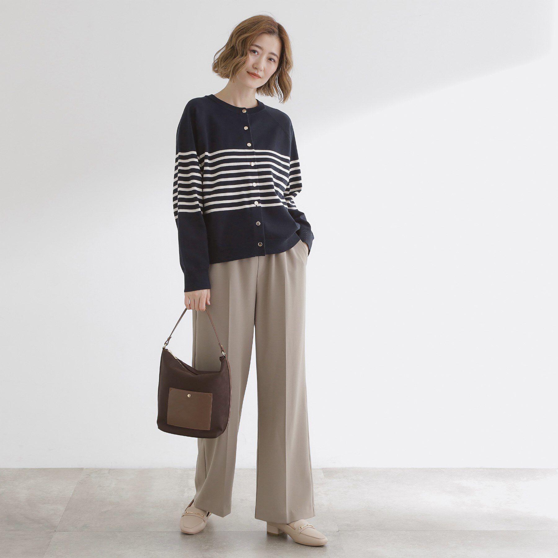 grove「【洗える】シンプルに映える、ラグランスリーブカーディガン」|カーディガン|