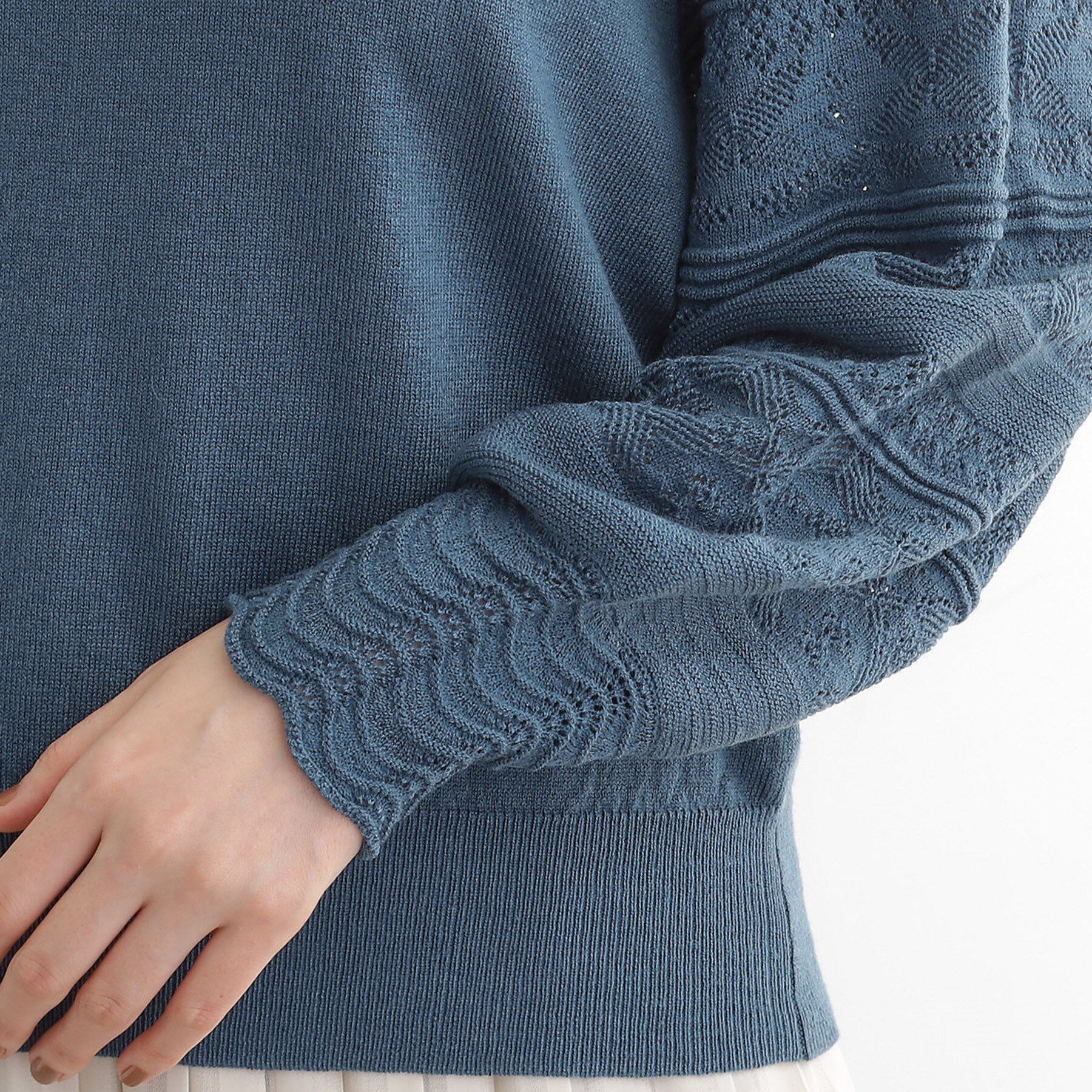 grove「【最終お値下げ！！】袖レース編みラグランスリーブニット」|ニット・セーター|