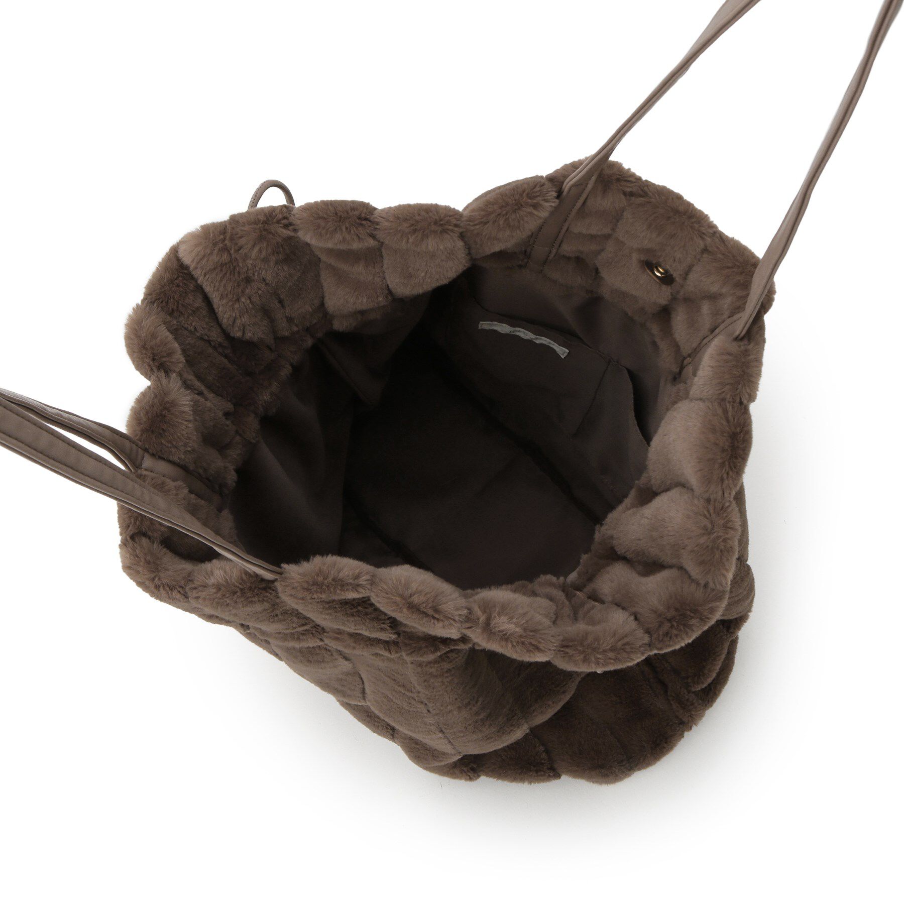 grove「ストライプエコファー巾着トート」|トートバッグ|