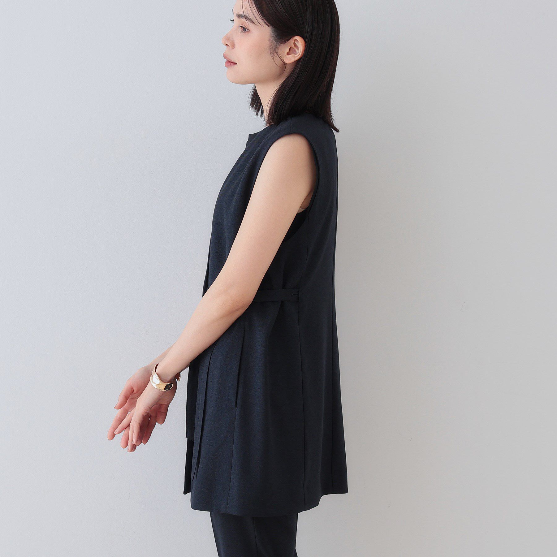 INDIVI「【こなれSETUP】リネンライクジレジャケット」|ベスト・ジレ|