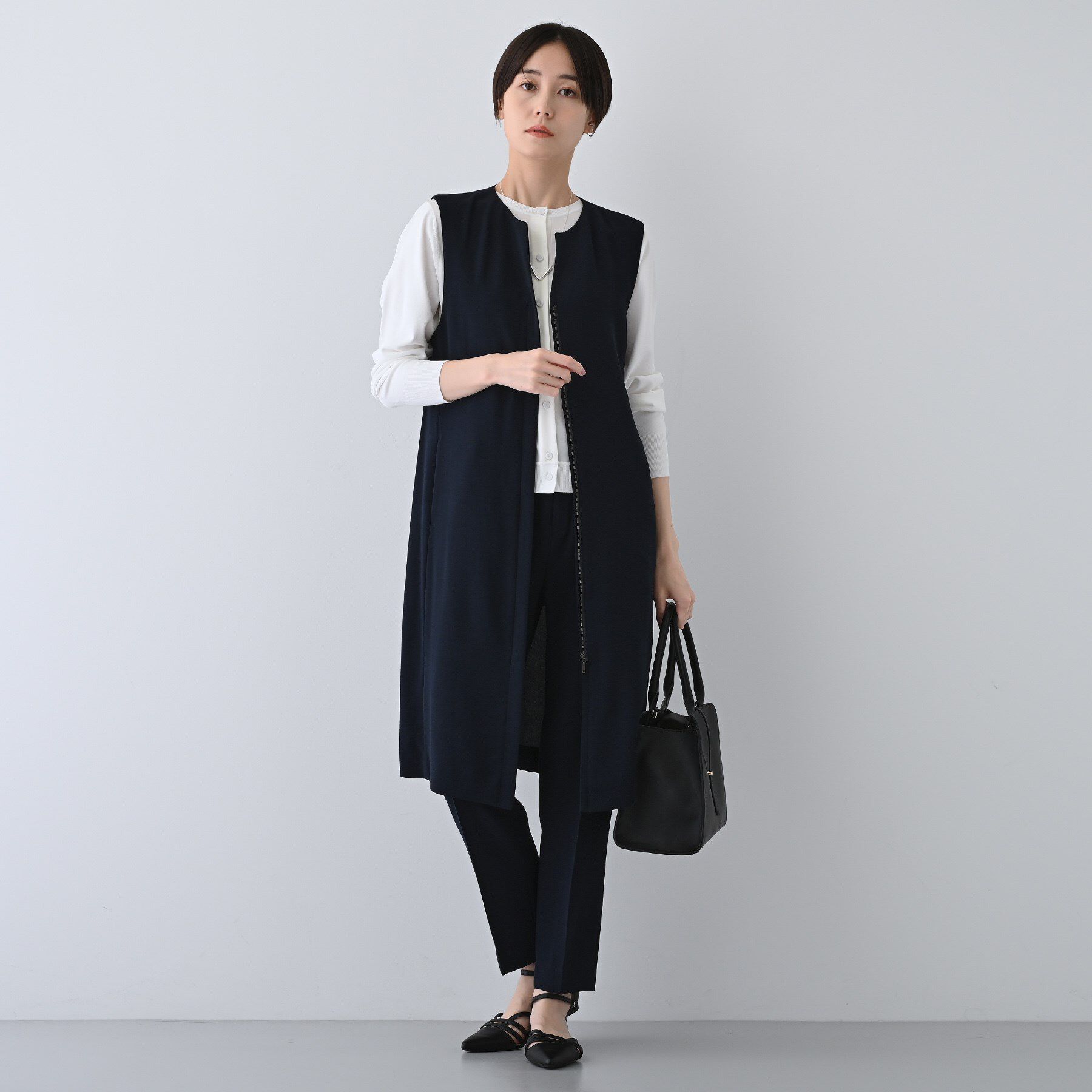 INDIVI「【着る日傘/遮熱/UVケア】ロングジレジャケット」|ベスト・ジレ|