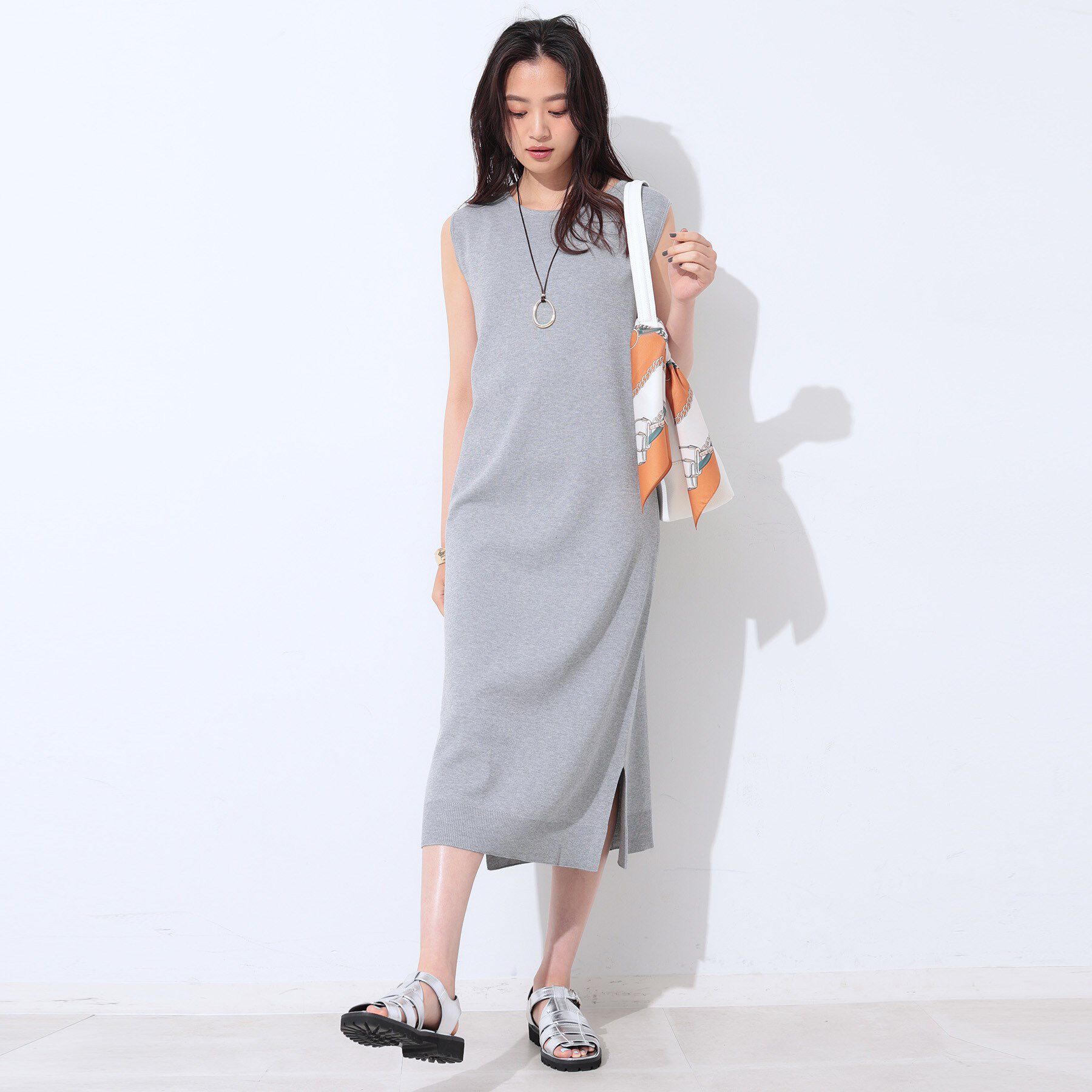 INDIVI「【2点セット】前後2WAYニットワンピース」|ワンピース|