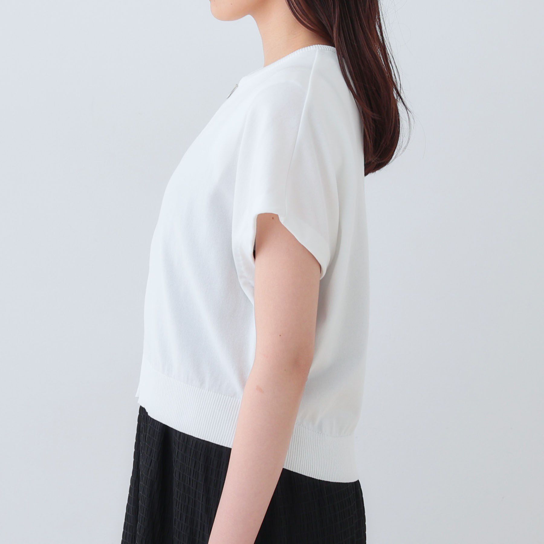 INDIVI「【洗える】ブルゾン風ジップニットベスト」|ニット・セーター|