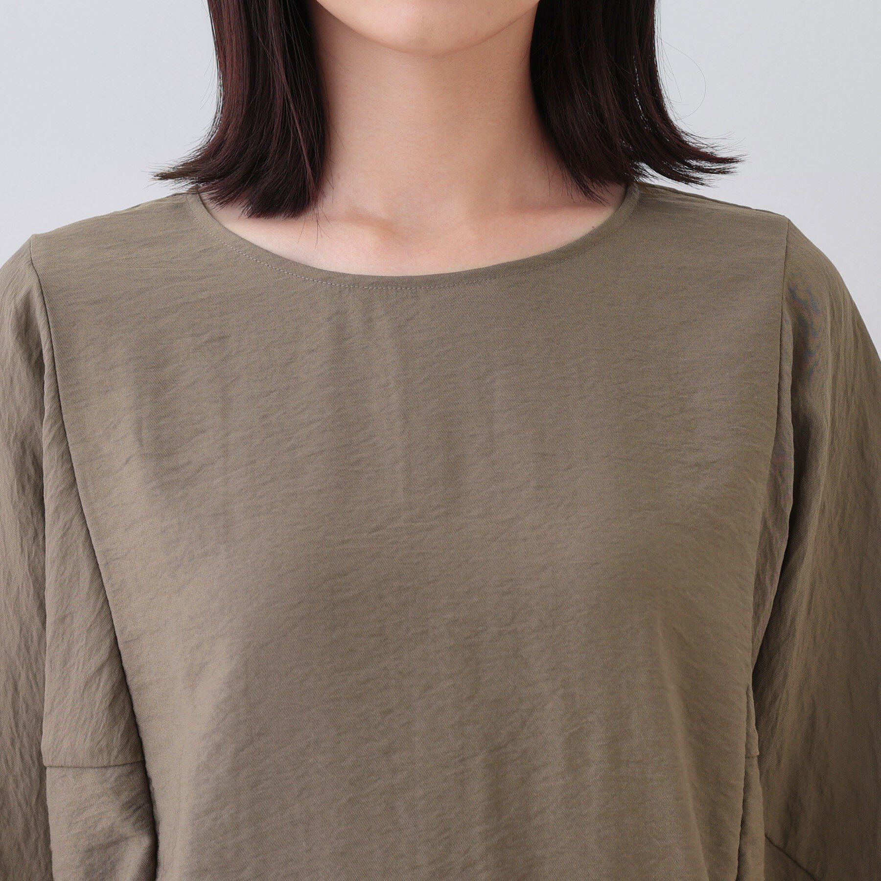 INDIVI「【洗える／5分袖／UVケア／SETUP可能】モモンガスリーブブラウス」|シャツ・ブラウス|