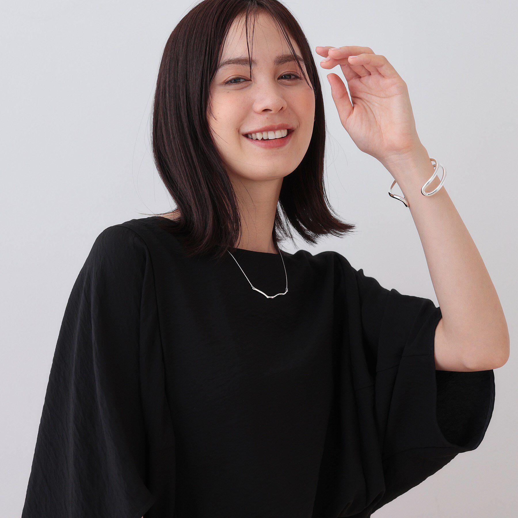 INDIVI「【洗える／5分袖／UVケア／SETUP可能】モモンガスリーブブラウス」|シャツ・ブラウス|