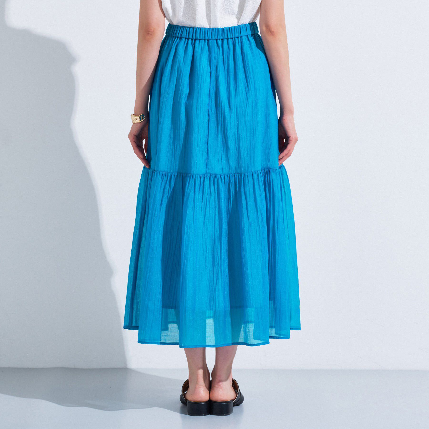 INDIVI「【2点セット／着回し◎】ノースリーブ＆ティアードスカート カセット服」|ワンピース|