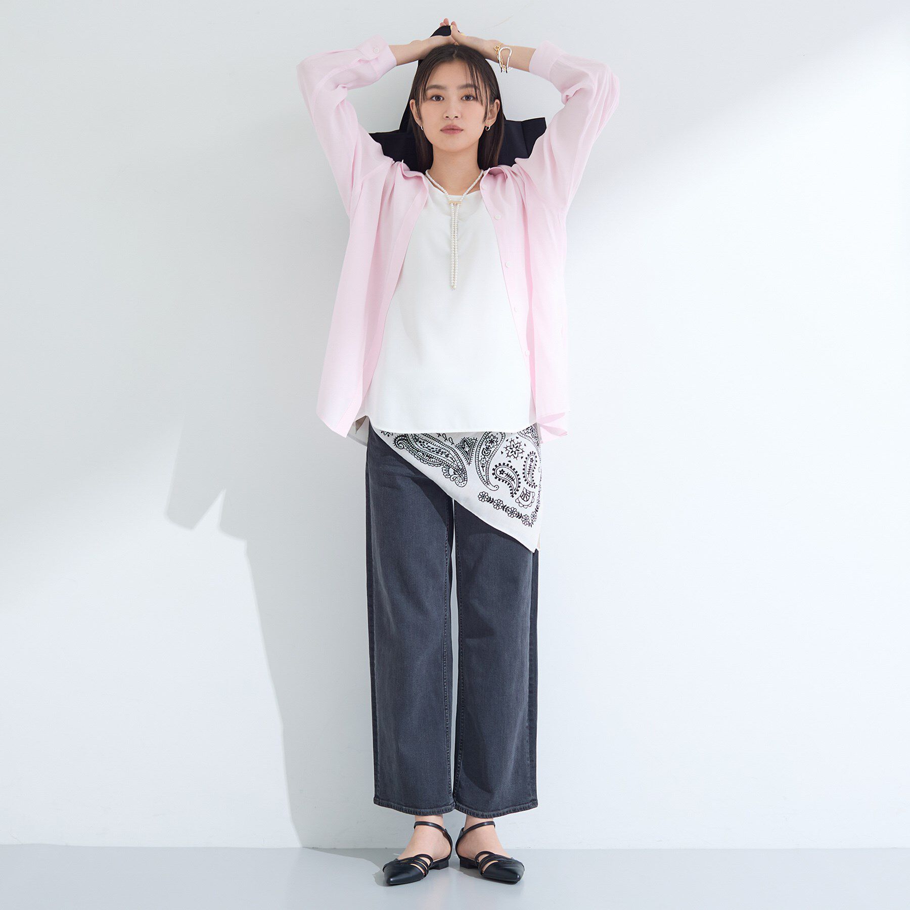 INDIVI「【体型カバー／清涼感】シアーオーバーシャツ」|シャツ・ブラウス|