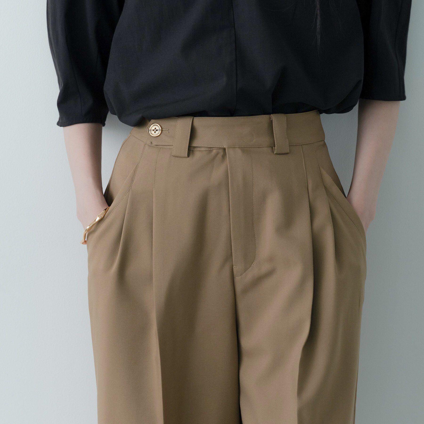 GALLEST「Timeless｜モードスラックス」|その他|キャメルブラウン(0