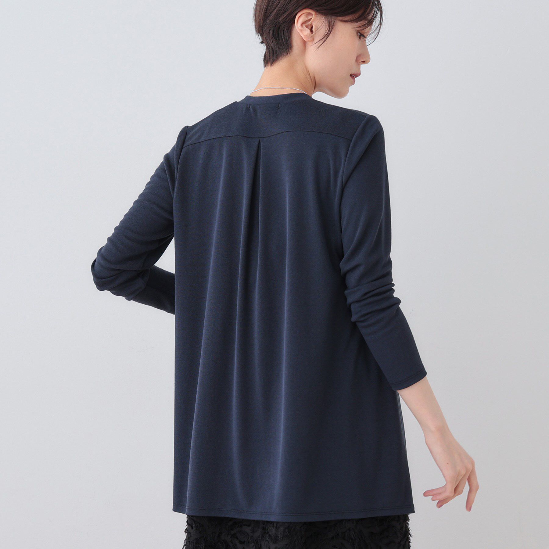 INDIVI「【洗える】着流しジャージカーディガン」|カーディガン|