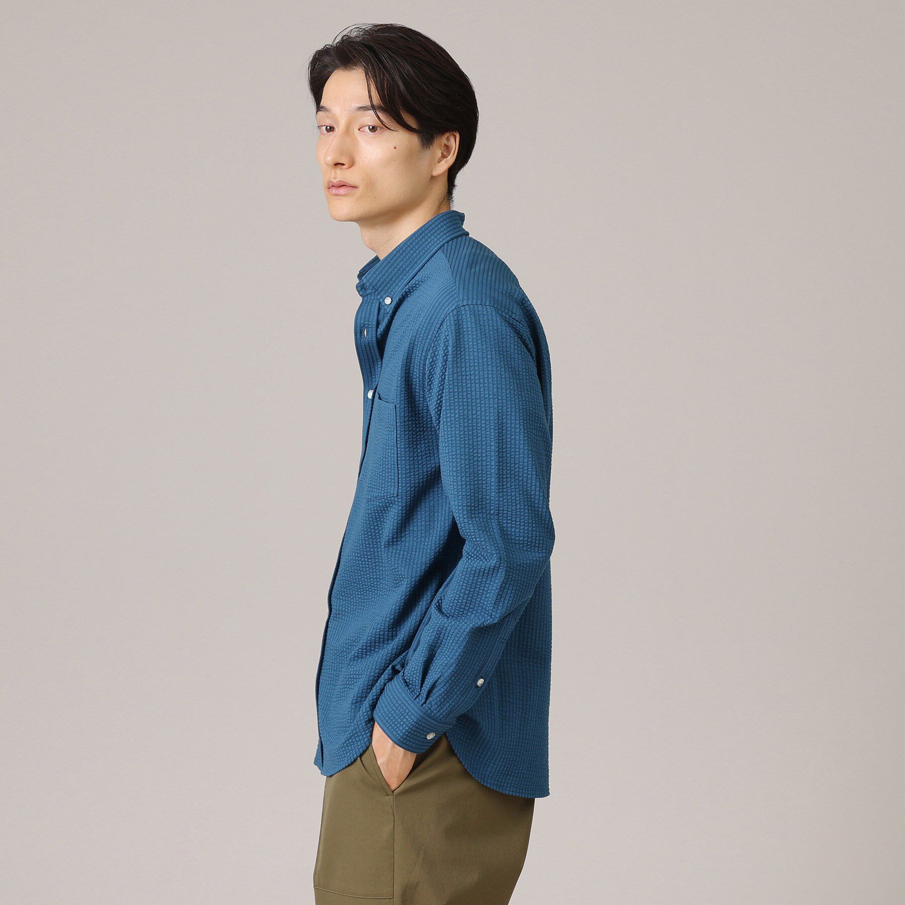 TAKEO KIKUCHI「【抗菌防臭/シーズンレス】シアサッカー ジャージシャツ」|シャツ・ブラウス|