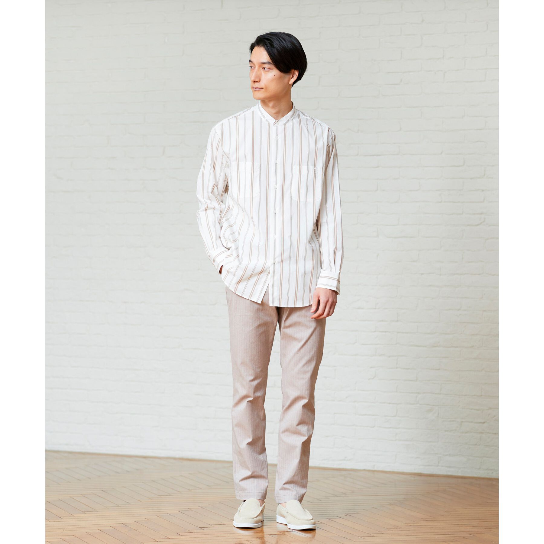 TAKEO KIKUCHI「【Made in JAPAN】播州織 ヘリンボン ストレート パンツ」|その他|