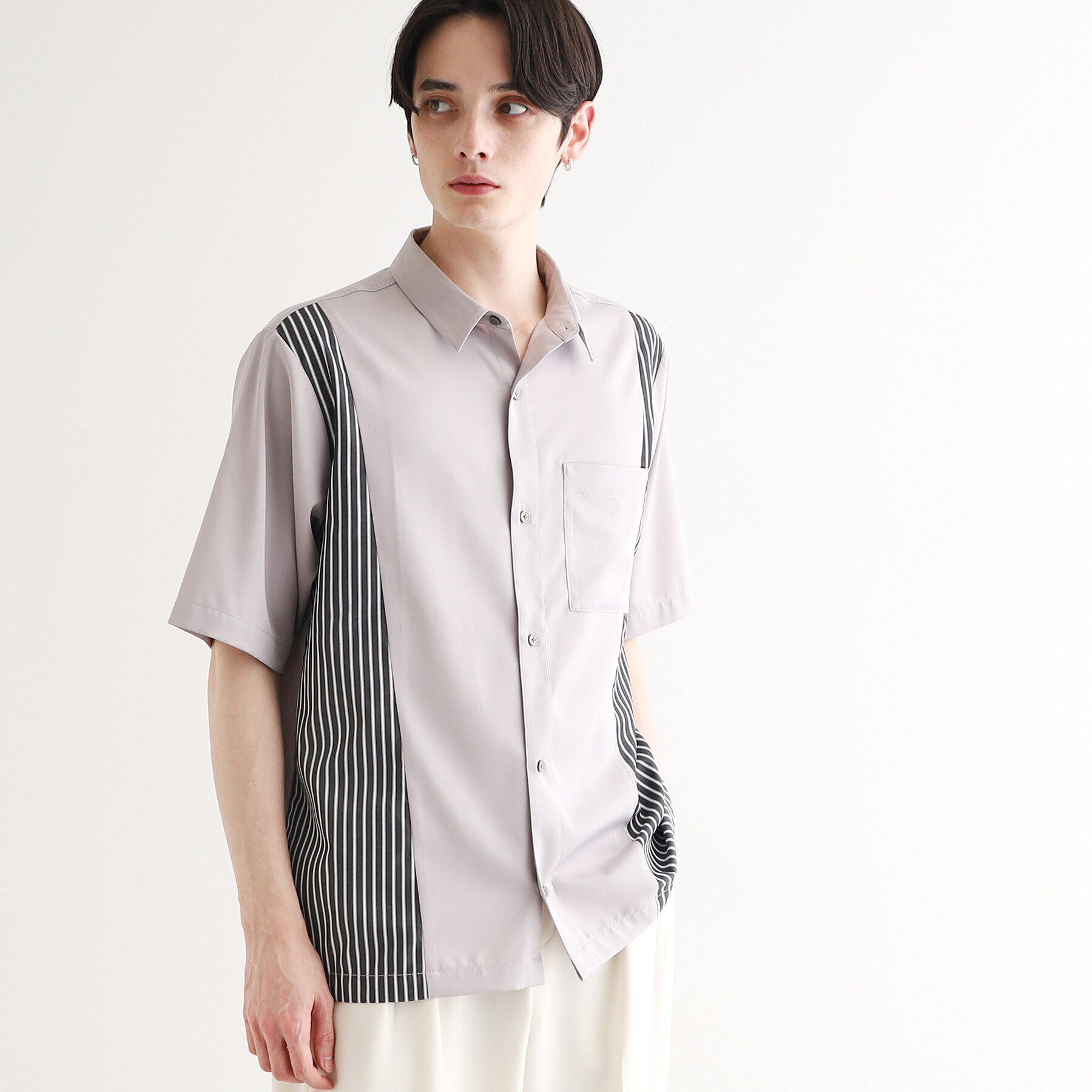 tk.TAKEO KIKUCHI「ストライプスイッチシャツ」|シャツ・ブラウス|