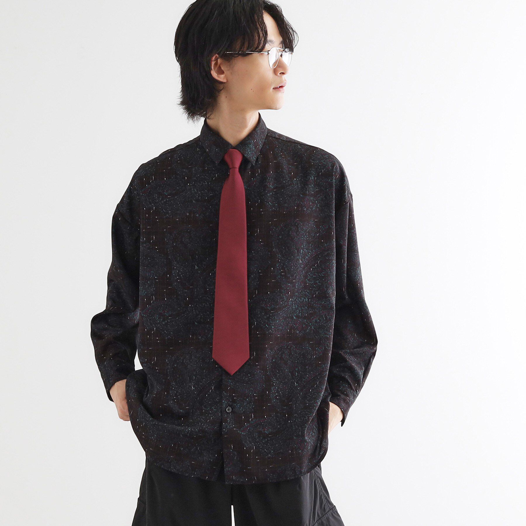 tk.TAKEO KIKUCHI「【ネクタイ付】チェックオンペイズリージャカードシャツ」|シャツ・ブラウス|
