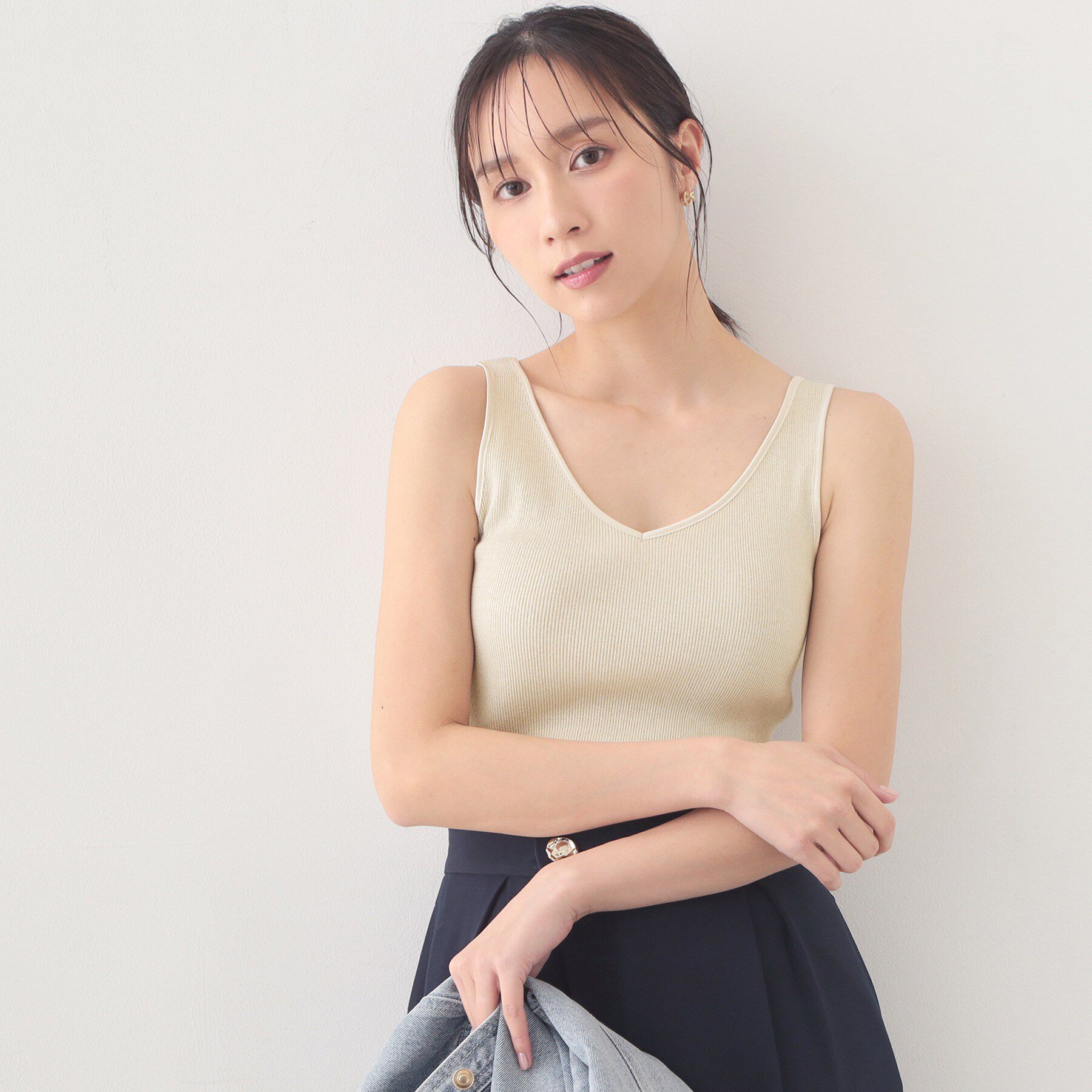 index「前後2WAY サテンパイピングリブタンクトップ【洗濯機洗い可】」|キャミソール|