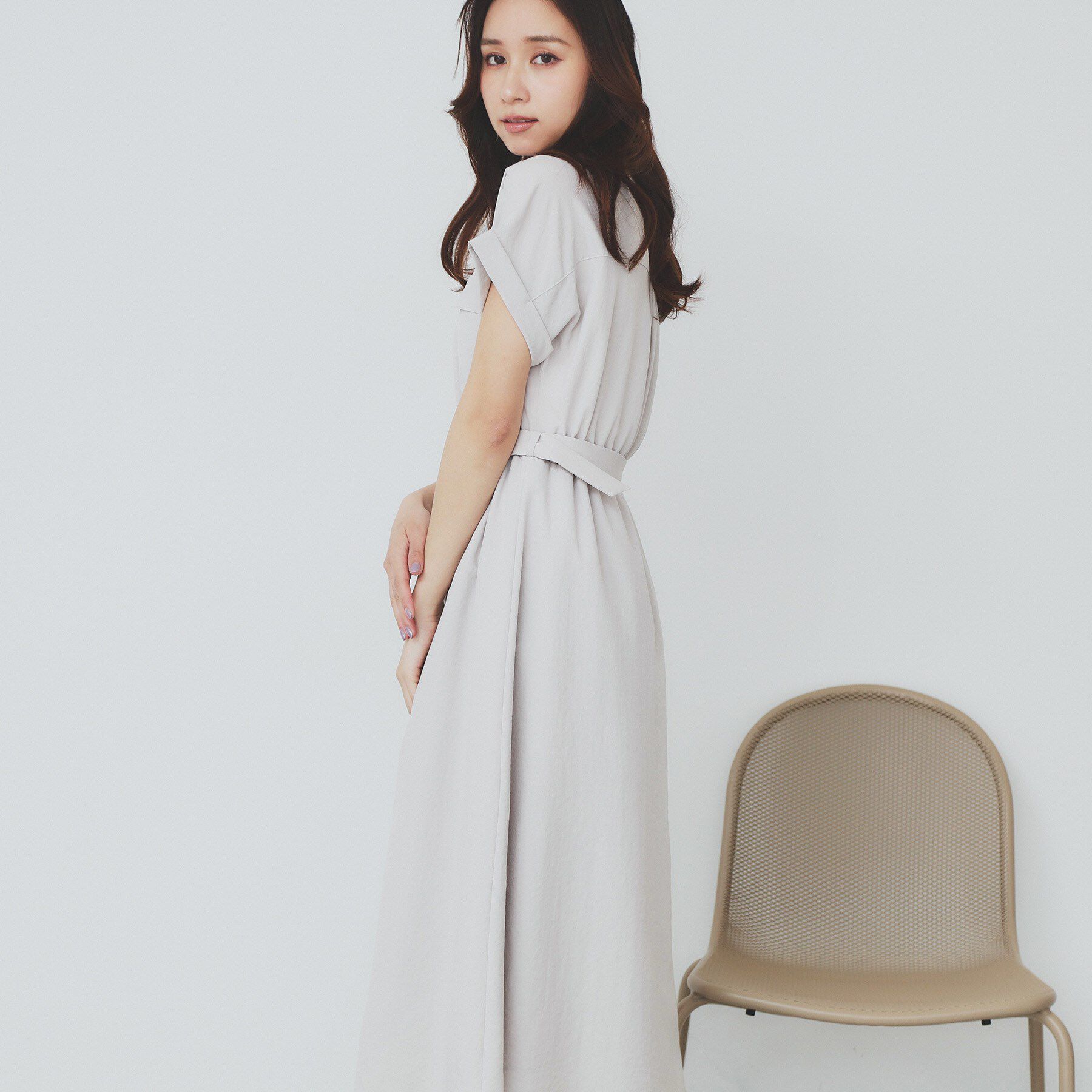 index「《7色展開/XS-LLサイズ》ダブルポケットスキッパーシャツワンピース【吸水速乾/防シワ/イージーア」|ワンピース|