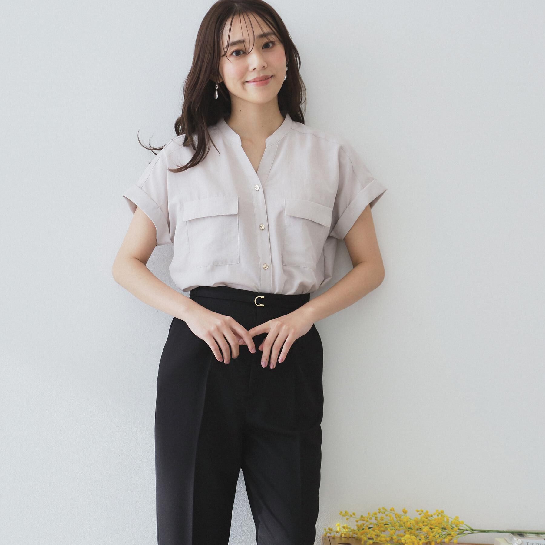 index「ダブルポケットスキッパーブラウス【洗濯機洗い可/イージーアイロン】」|シャツ・ブラウス|