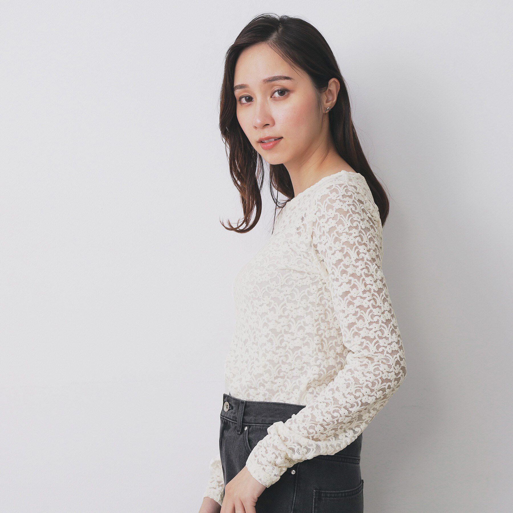 index「モールレースシアートップス【洗濯機OK】」|Tシャツ・カットソー|