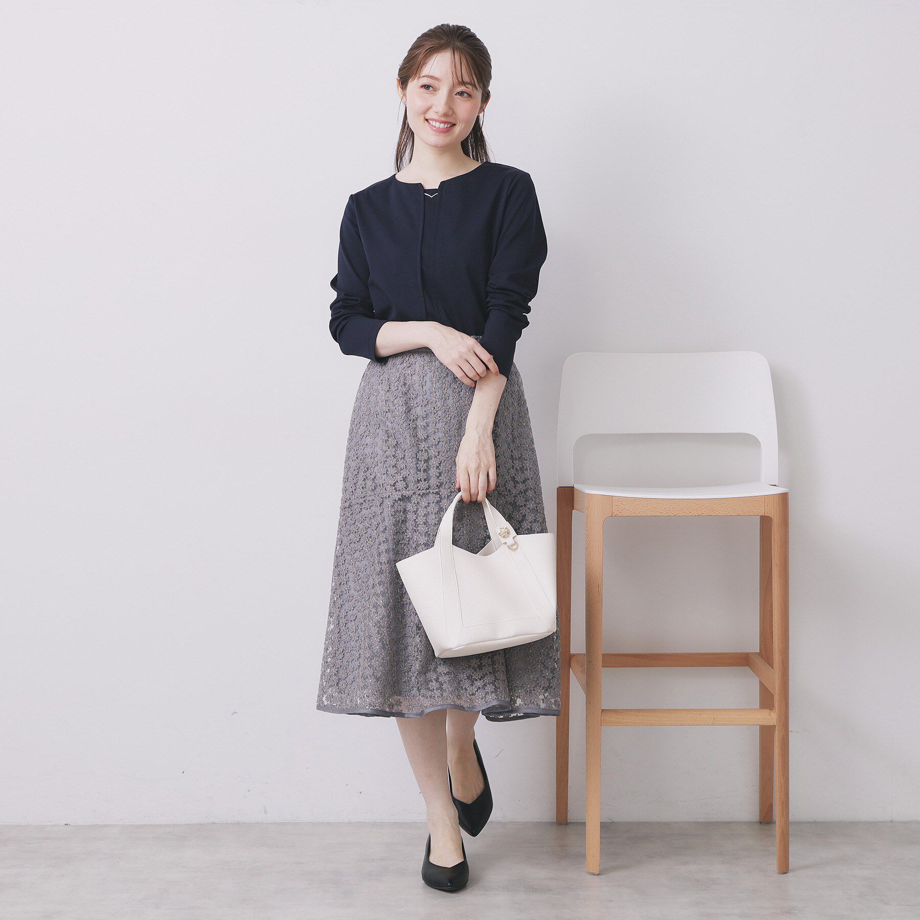 index「フロントタックモチーフポンチトップス【洗濯機OK】」|Tシャツ・カットソー|