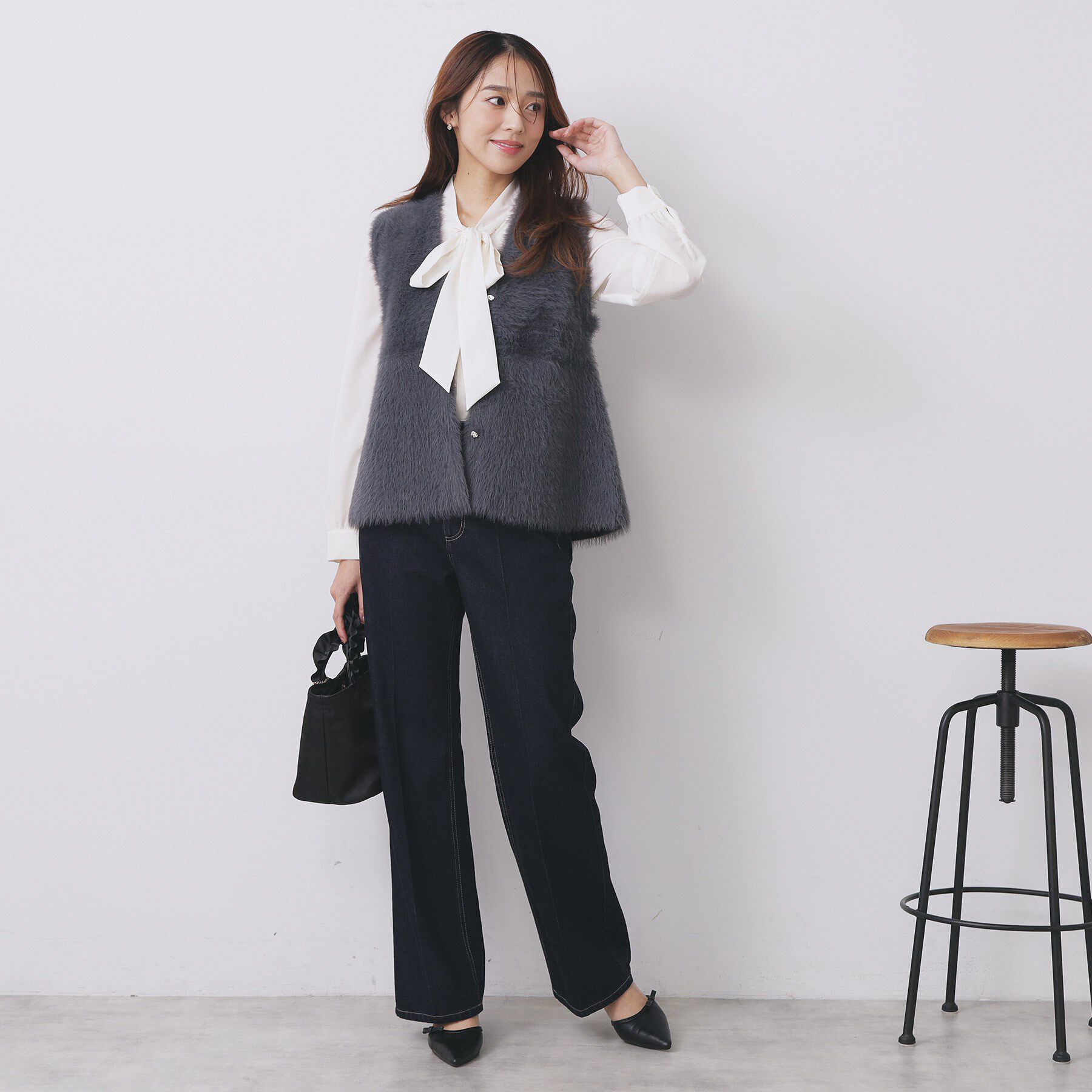 index「フェザーペプラムジレ【洗濯機OK/抗ピル】」|ベスト・ジレ|