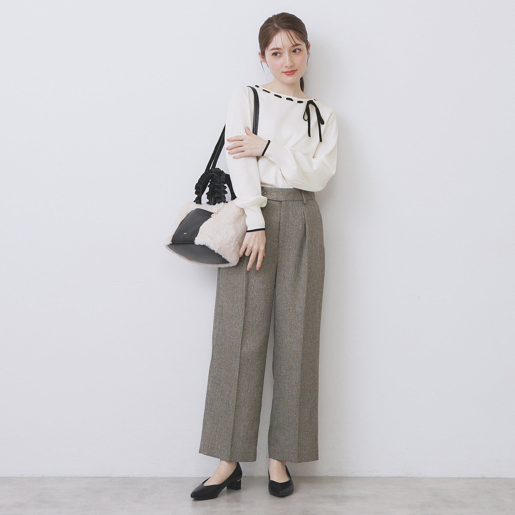 index「はしごリボンバイカラーニット【洗濯機OK】」|ニット・セーター|