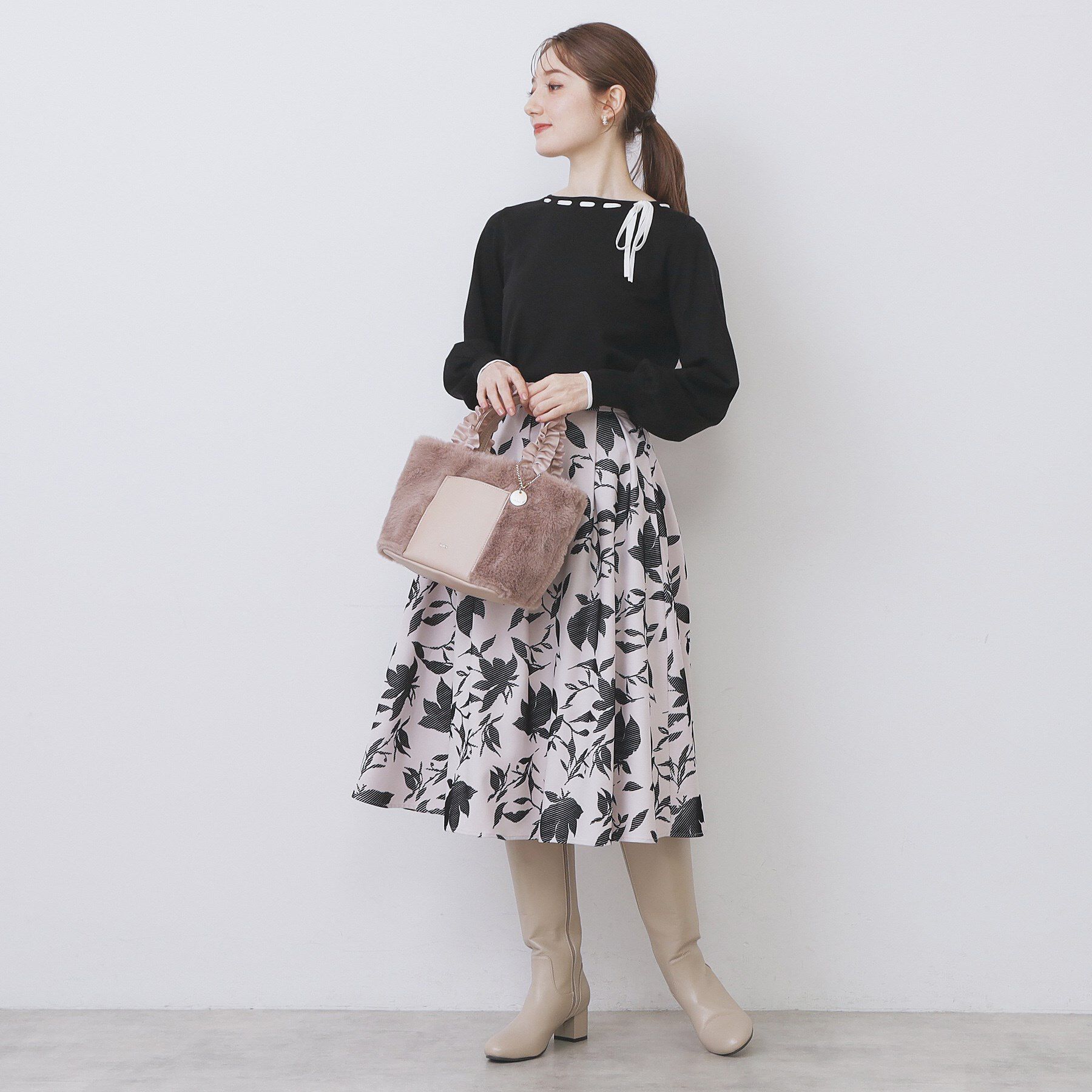 index「はしごリボンバイカラーニット【洗濯機OK】」|ニット・セーター|