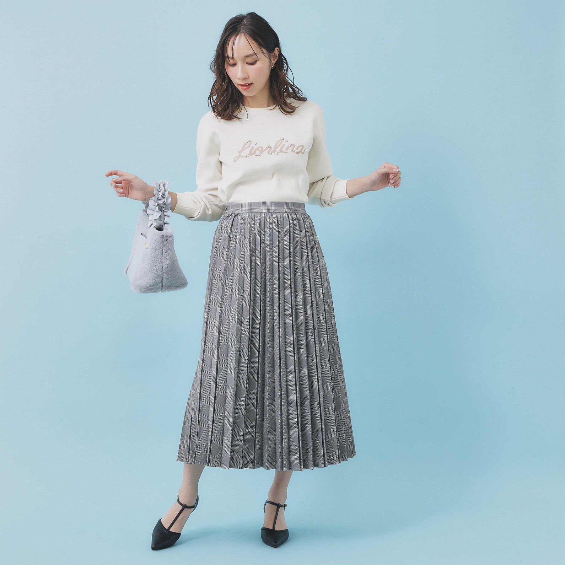 index「パール調ロゴクルーネックニット【洗濯機OK】」|ニット・セーター|