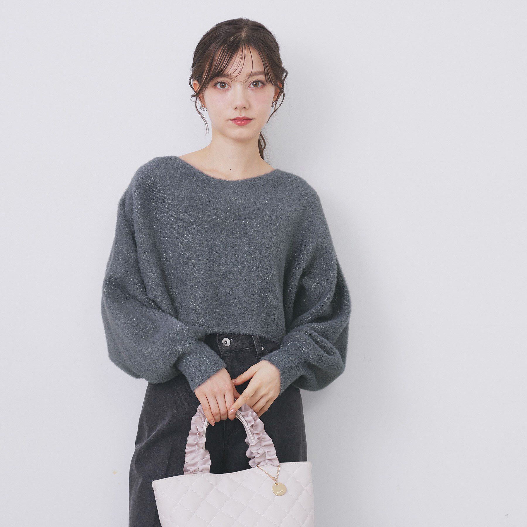 index「ラメフェザープルオーバーセット ニットワンピース【洗濯機OK】《XS～LL》」|スーツ|