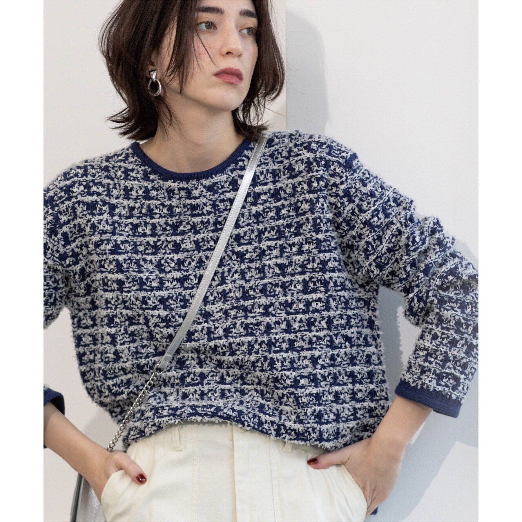 OPAQUE.CLIP「ツイードライクニット【洗濯機洗い可】」|ニット・セーター|