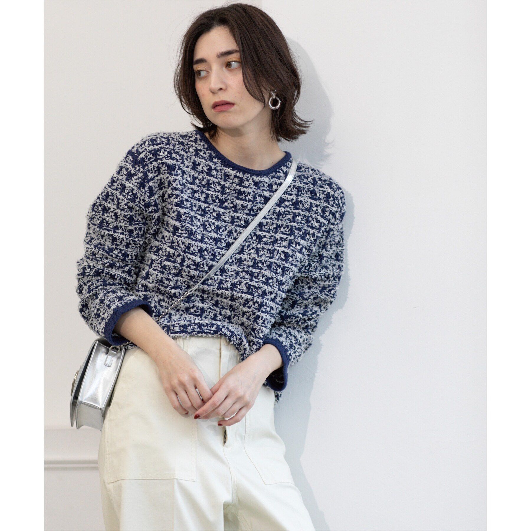 OPAQUE.CLIP「ツイードライクニット【洗濯機洗い可】」|ニット・セーター|