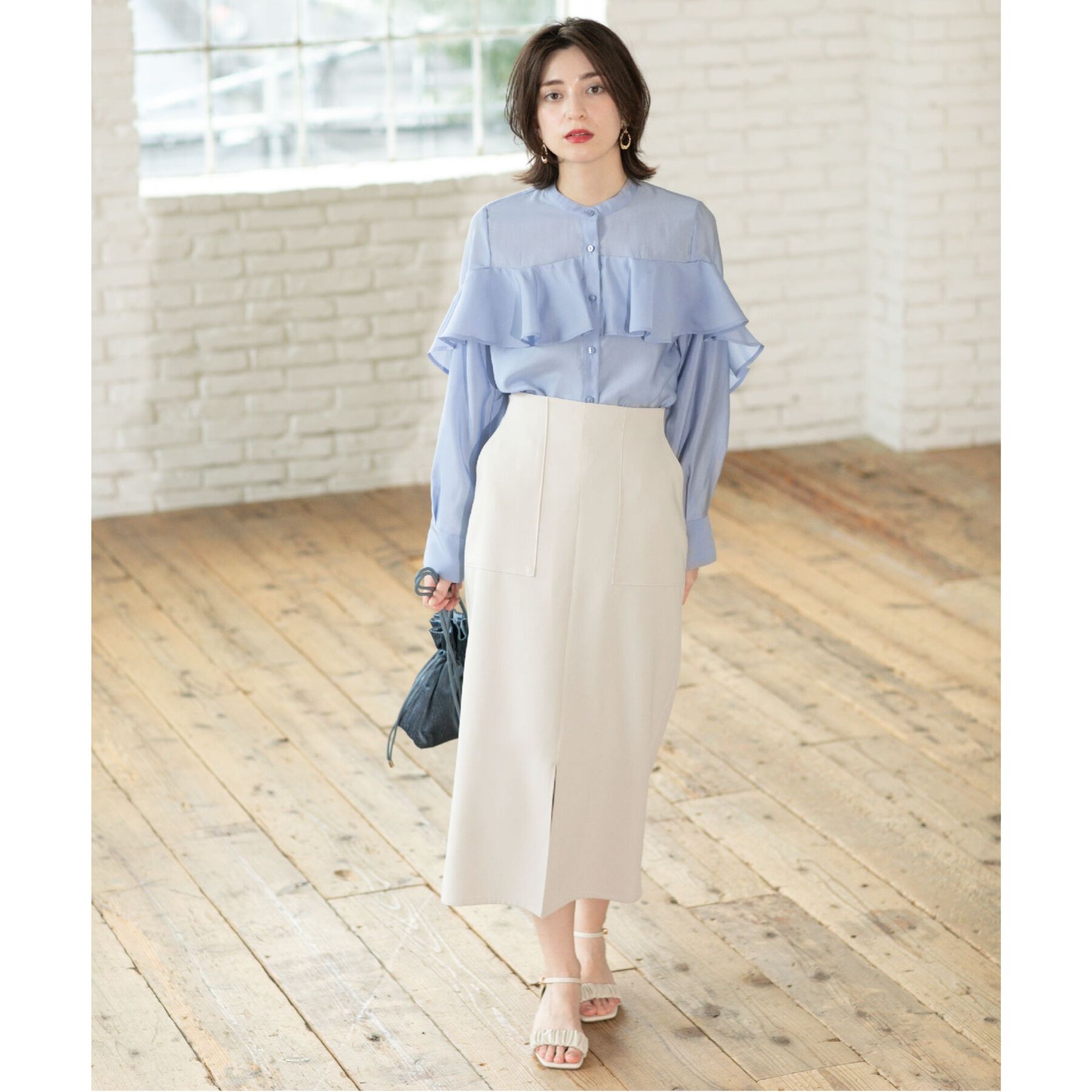 OPAQUE.CLIP「ストレッチダブルポケットタイトスカート【洗濯機洗い可/防シワ】」|スカート|