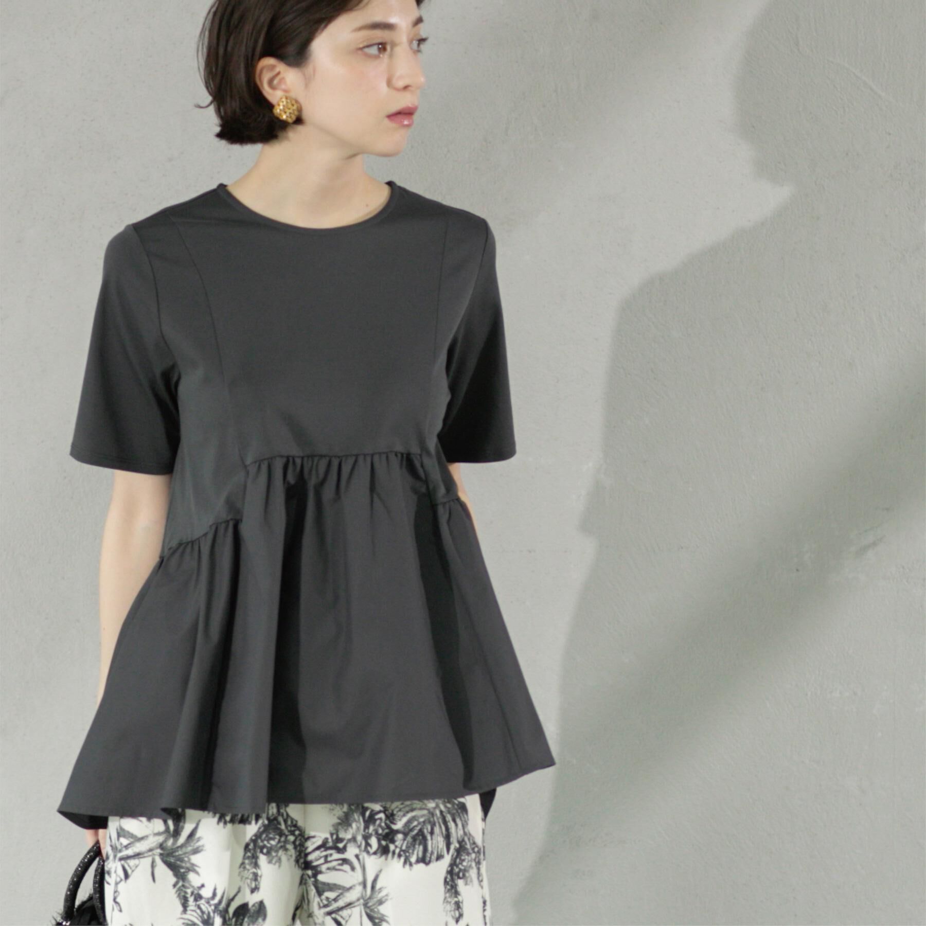 OPAQUE.CLIP「ペプラムドッキングカットソー【洗濯機洗い可】」|Tシャツ・カットソー|