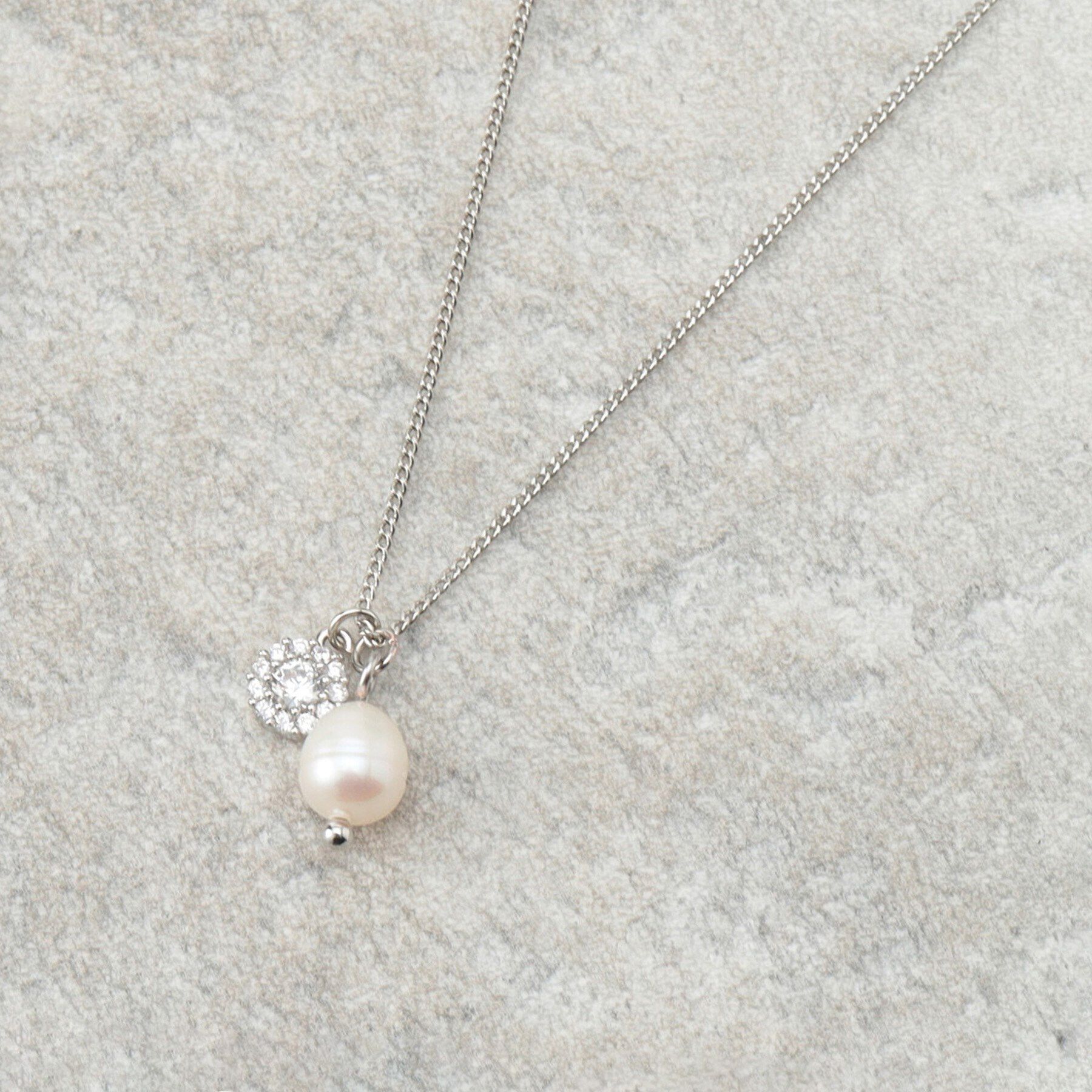 OPAQUE.CLIP「淡水パール&times;ビジューネックレス」|ネックレス|シルバー(006)