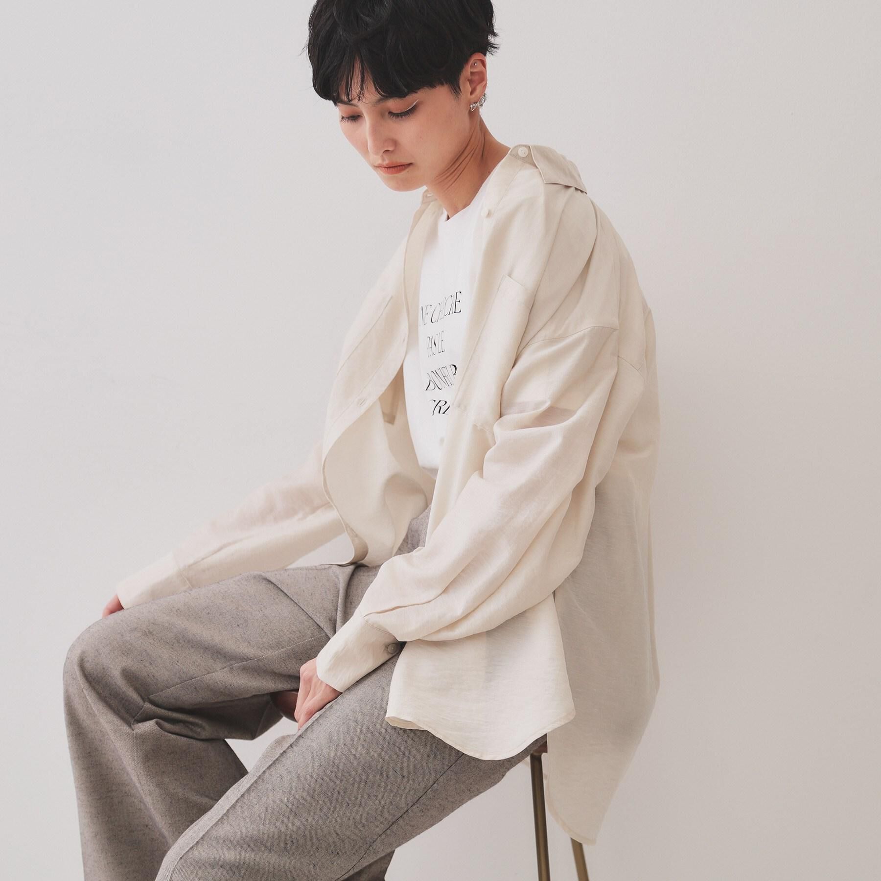 OPAQUE.CLIP「《andGIRL掲載》麻混シアーダブルポケットシャツ【洗濯機洗い可】」|シャツ・ブラウス|